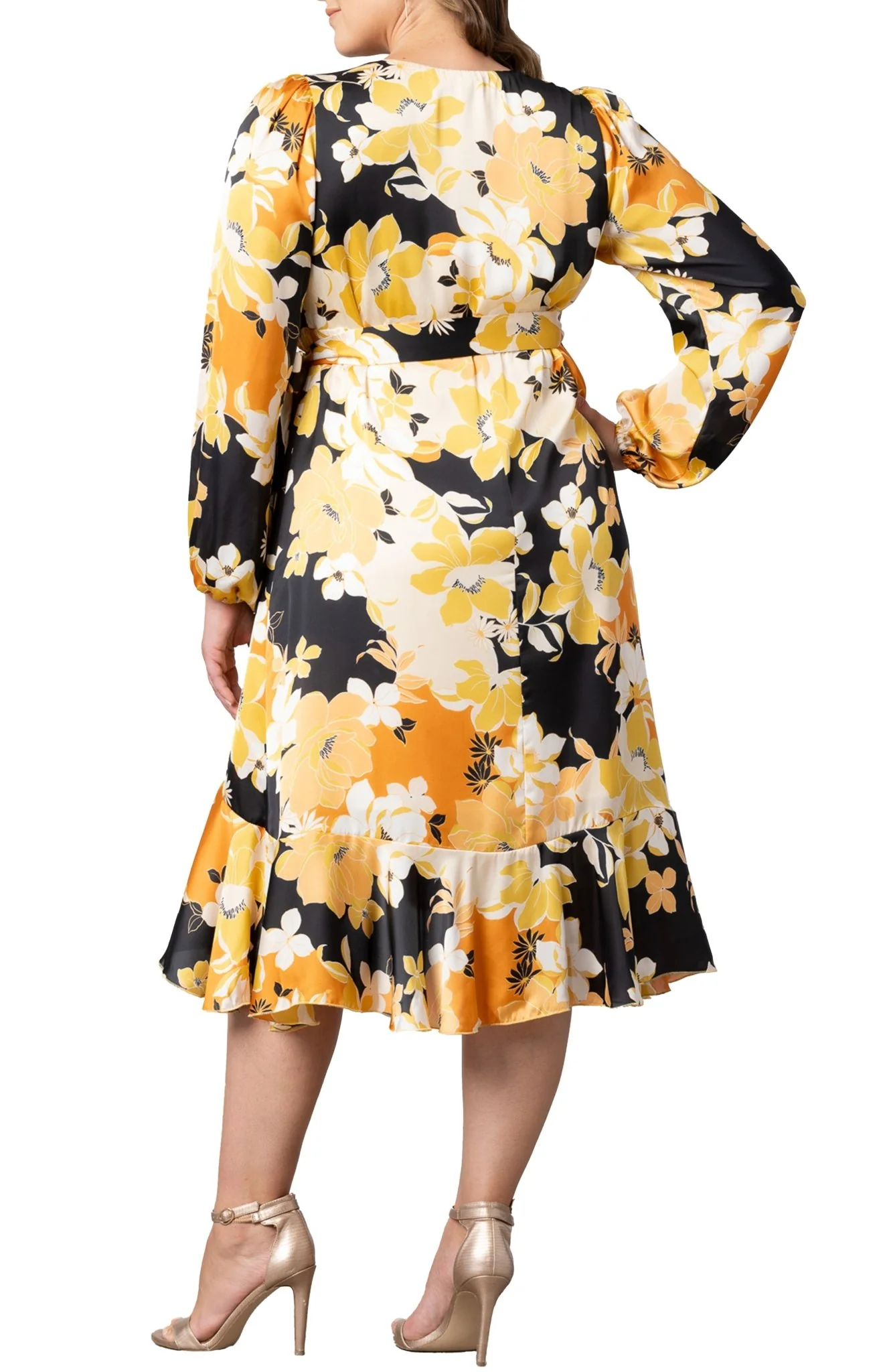Serena Satin Wrap Dress - Plus - Image 6