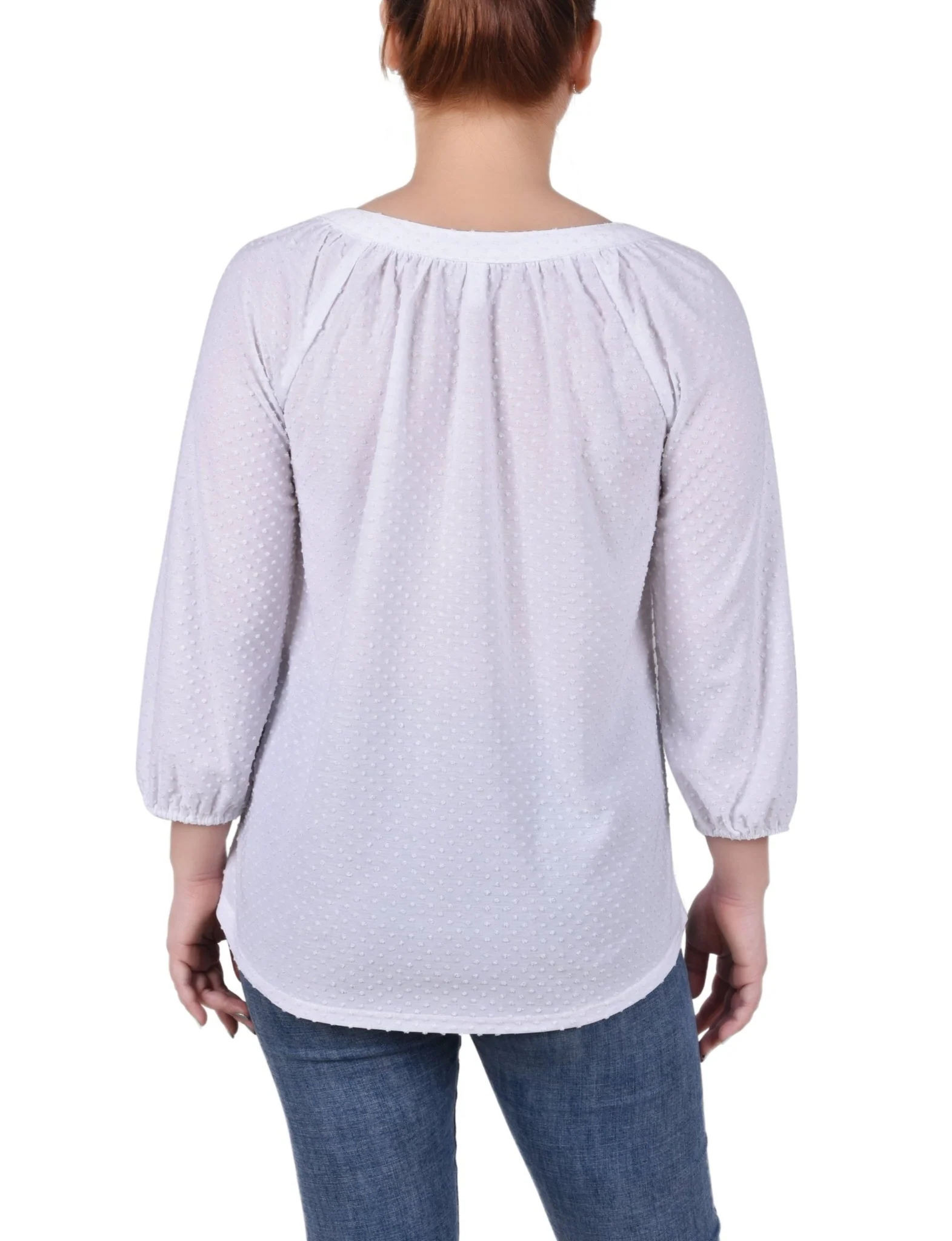 3/4 Length Sleeve Swiss Dot Top - Petite - Image 6