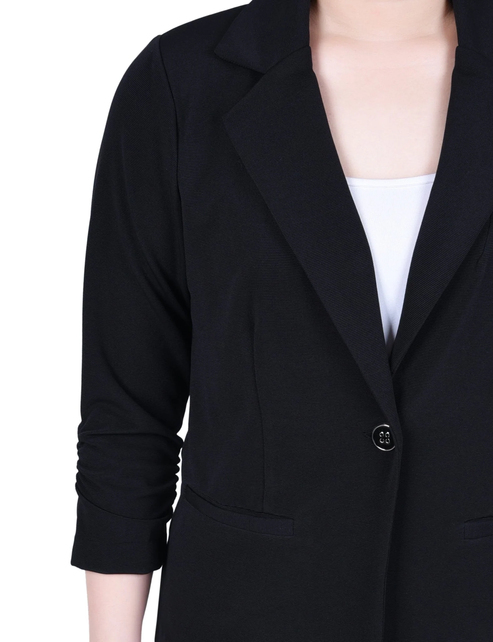 3/4 Sleeve Length Knit Ottoman Jacket - Petite - Image 3