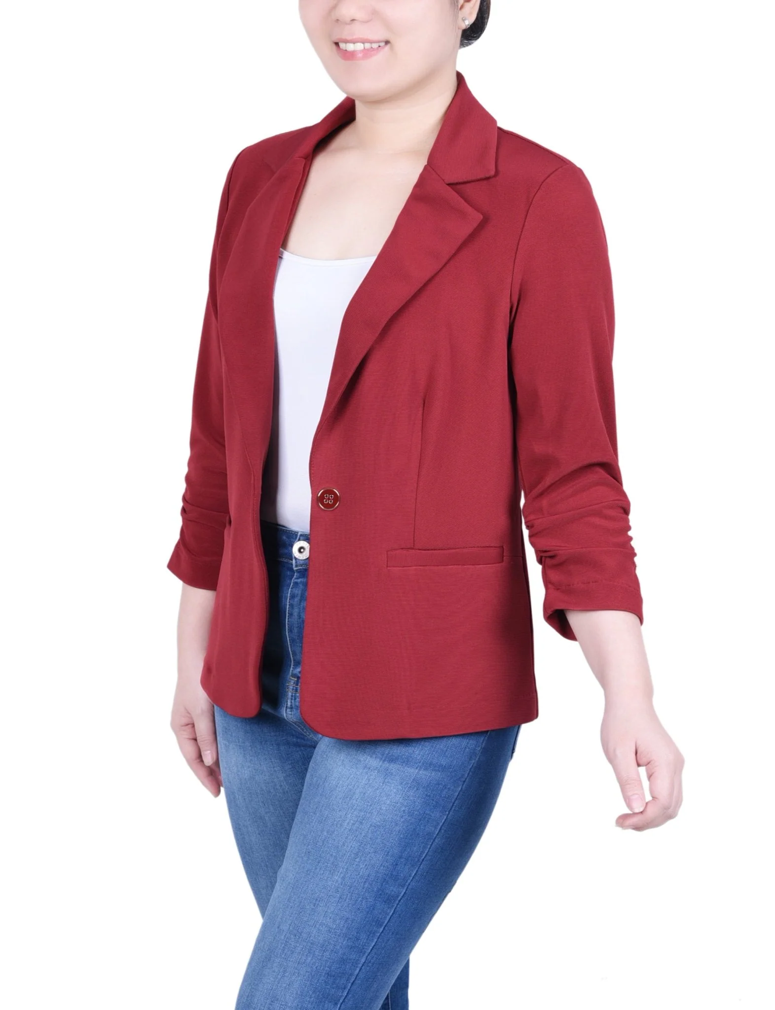 3/4 Sleeve Length Knit Ottoman Jacket - Petite - Image 6