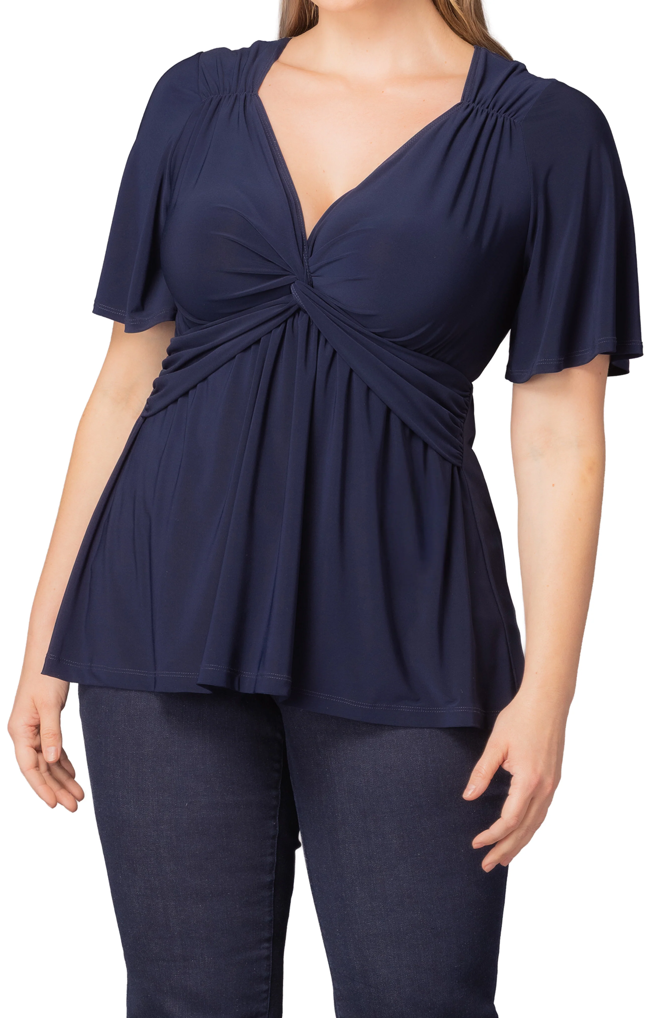 Abby Twist Front Top  - Nouveau Navy -  Plus - Image 3