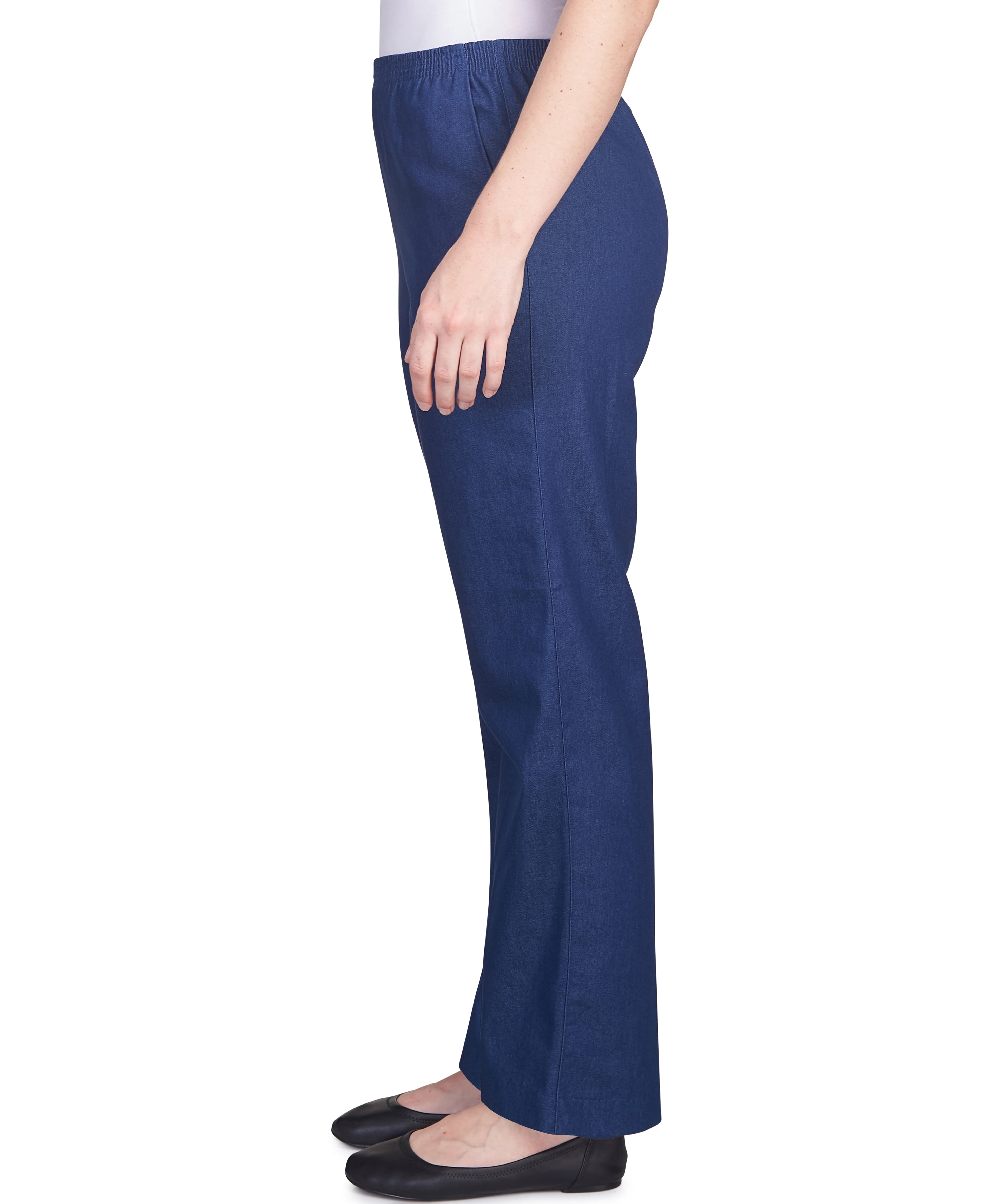 Alfred Dunner Classic All-Around Elastic Waistband Denim Pant Average Length - Image 4
