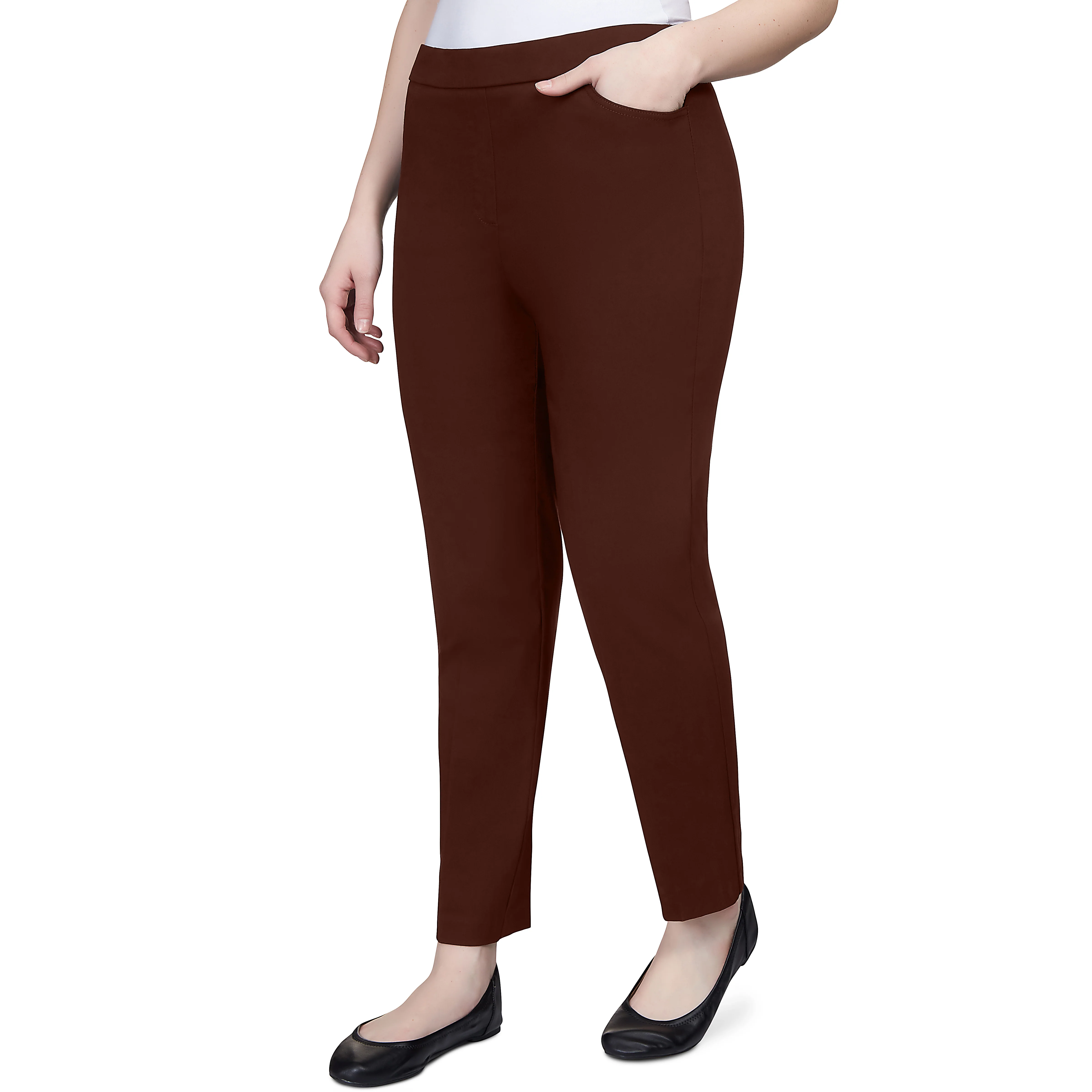 Alfred Dunner Classic Allure Fit Proportioned Pant with Elastic Comfort Waistband Average Length - Image 9