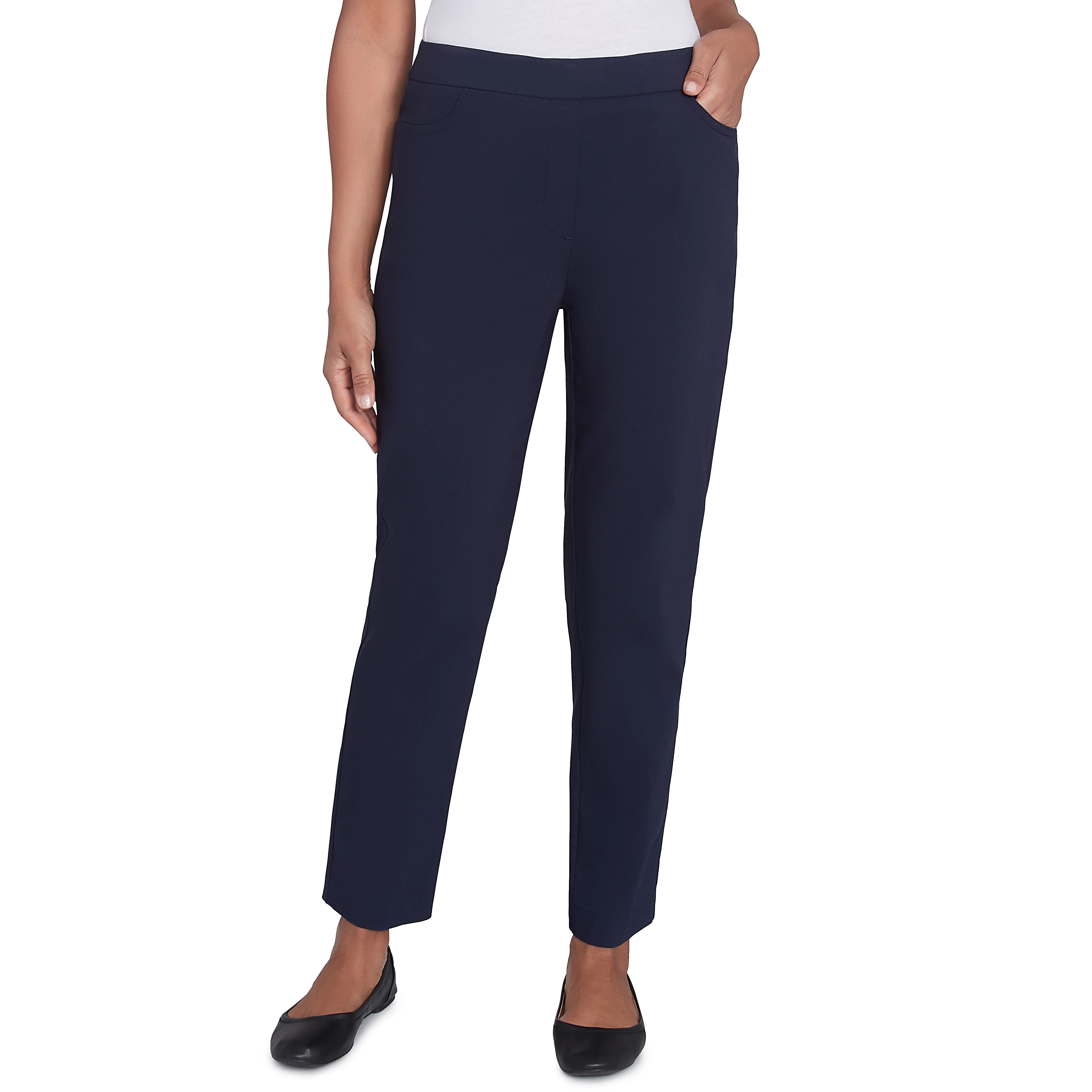 Alfred Dunner Classic Allure Fit Proportioned Pant with Elastic Comfort Waistband Short Length - Image 19