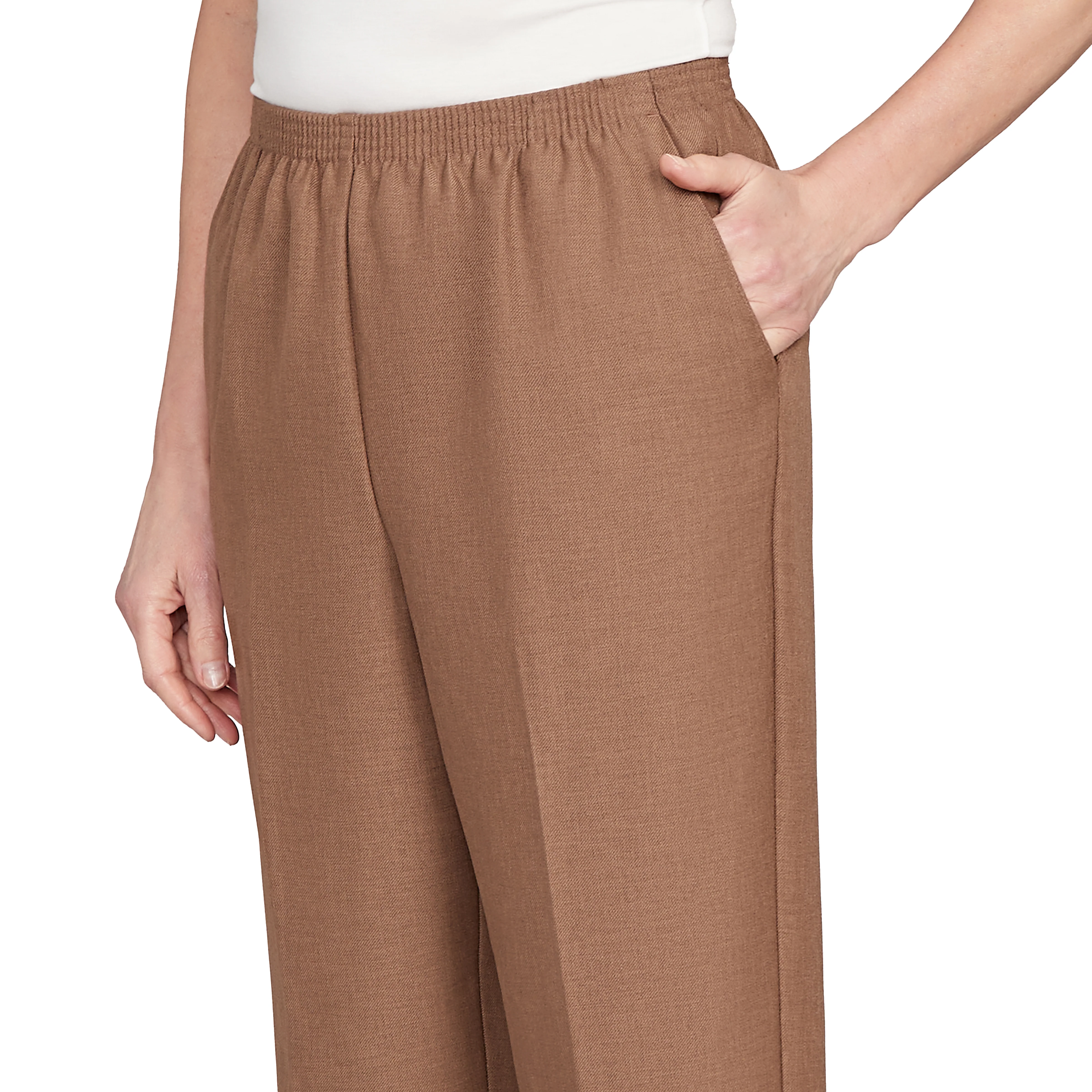 Alfred Dunner Classic Signature Fit Textured Trousers with All-around Elastic Waistband Average Length - Image 5