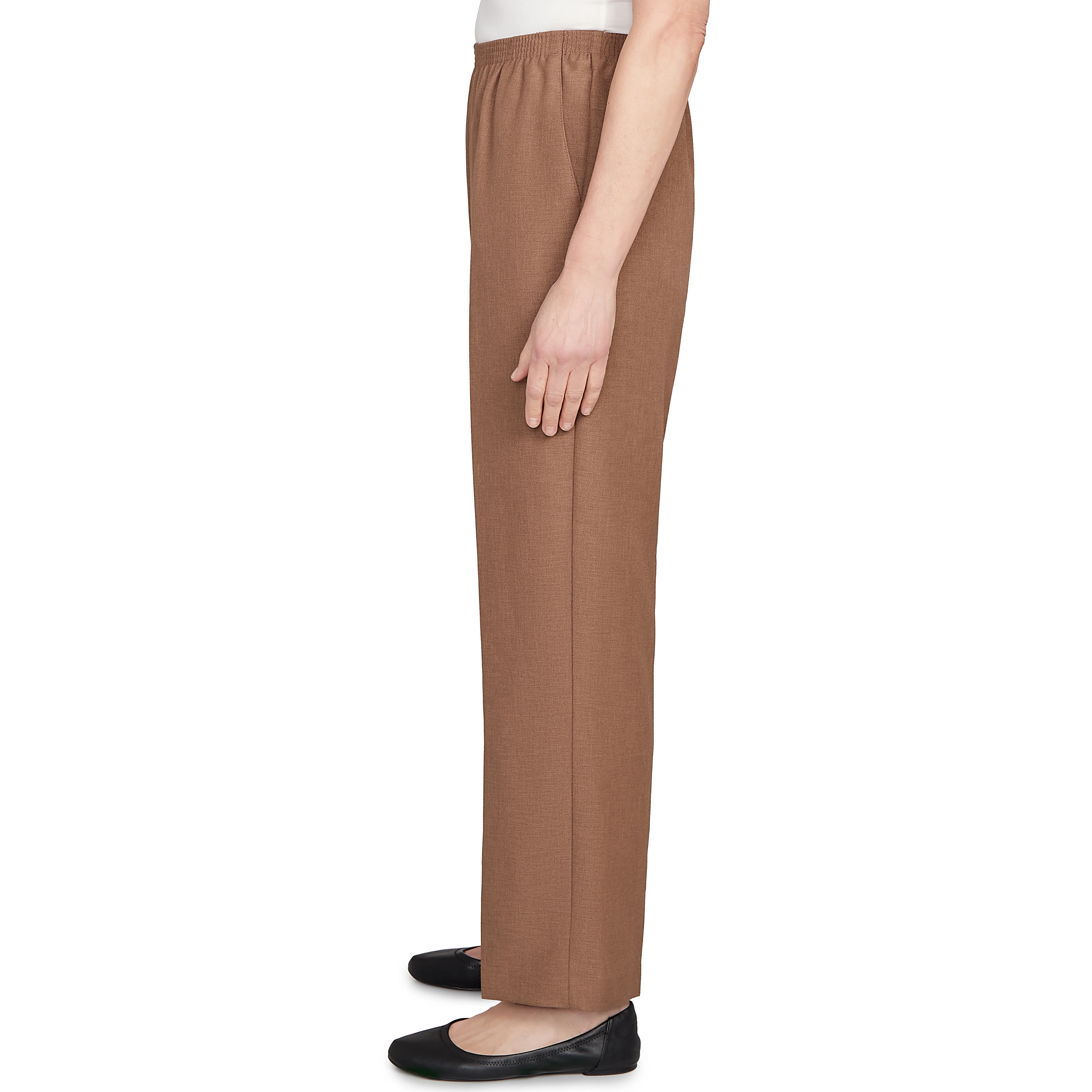 Alfred Dunner Classic Signature Fit Textured Trousers with All-around Elastic Waistband Short Length - Image 4