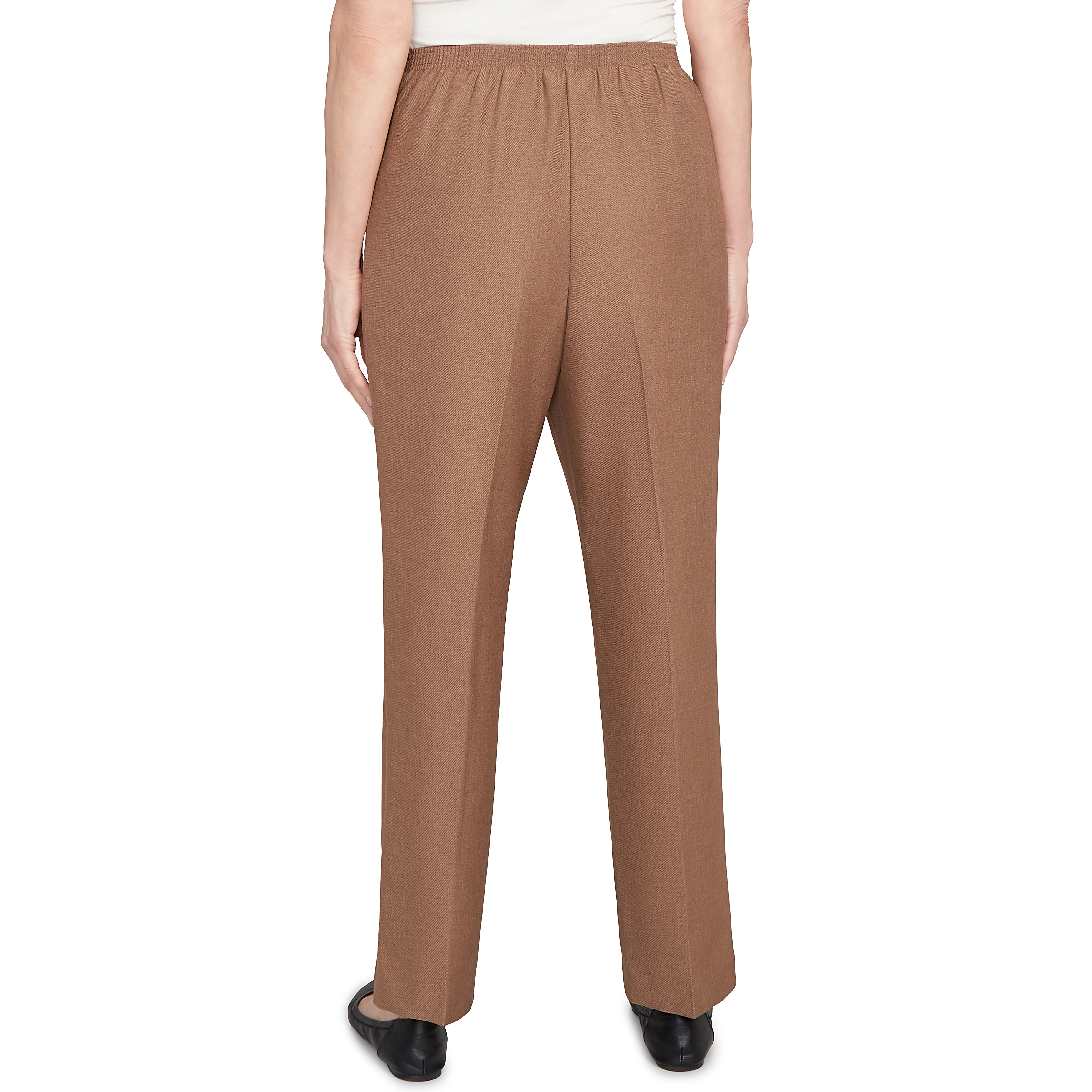 Alfred Dunner Petite Classic Signature Fit Textured Trousers with All-around Elastic Waistband Short Length - Image 2