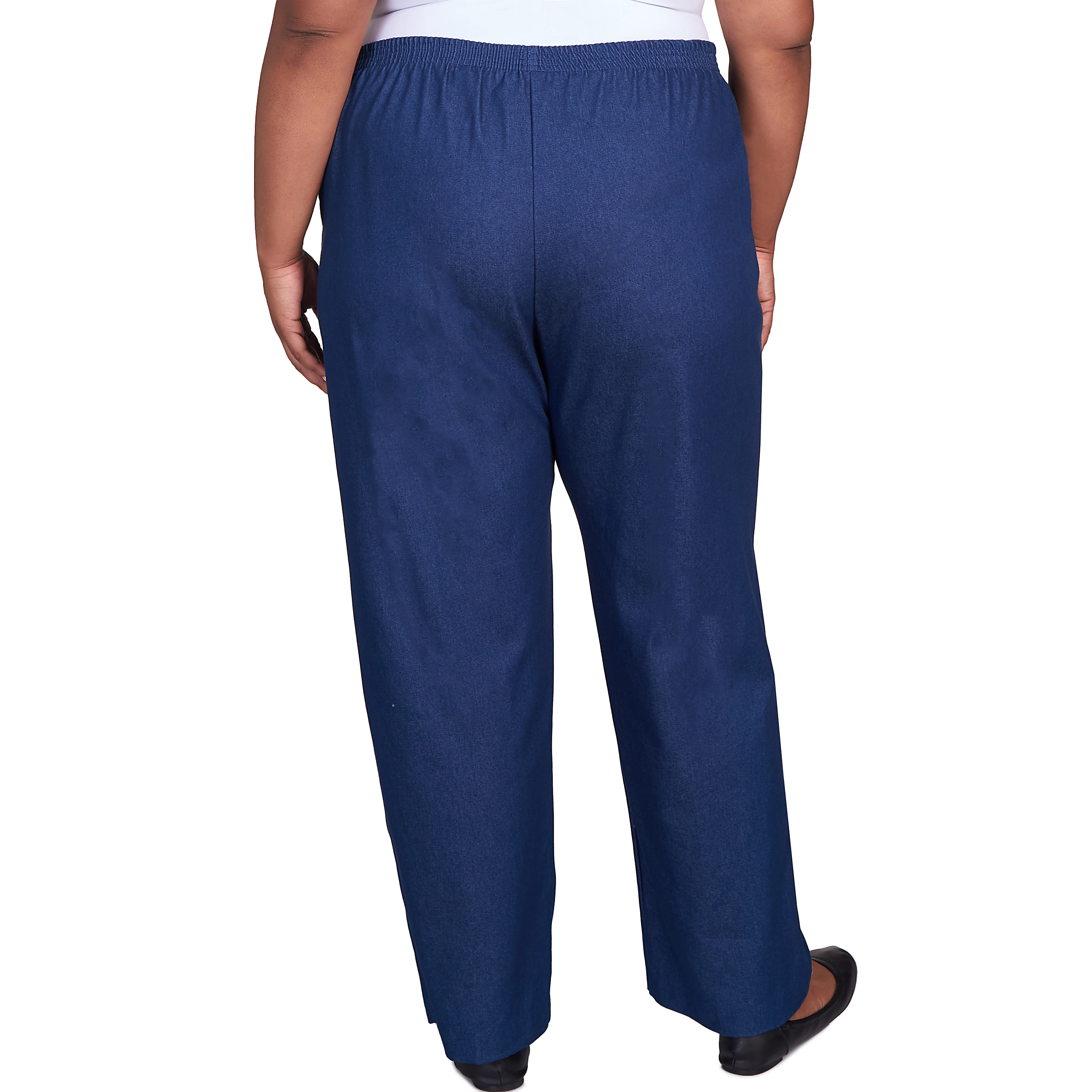Alfred Dunner Plus Classic All-Around Elastic Waistband Denim Pant Short Length - Image 2