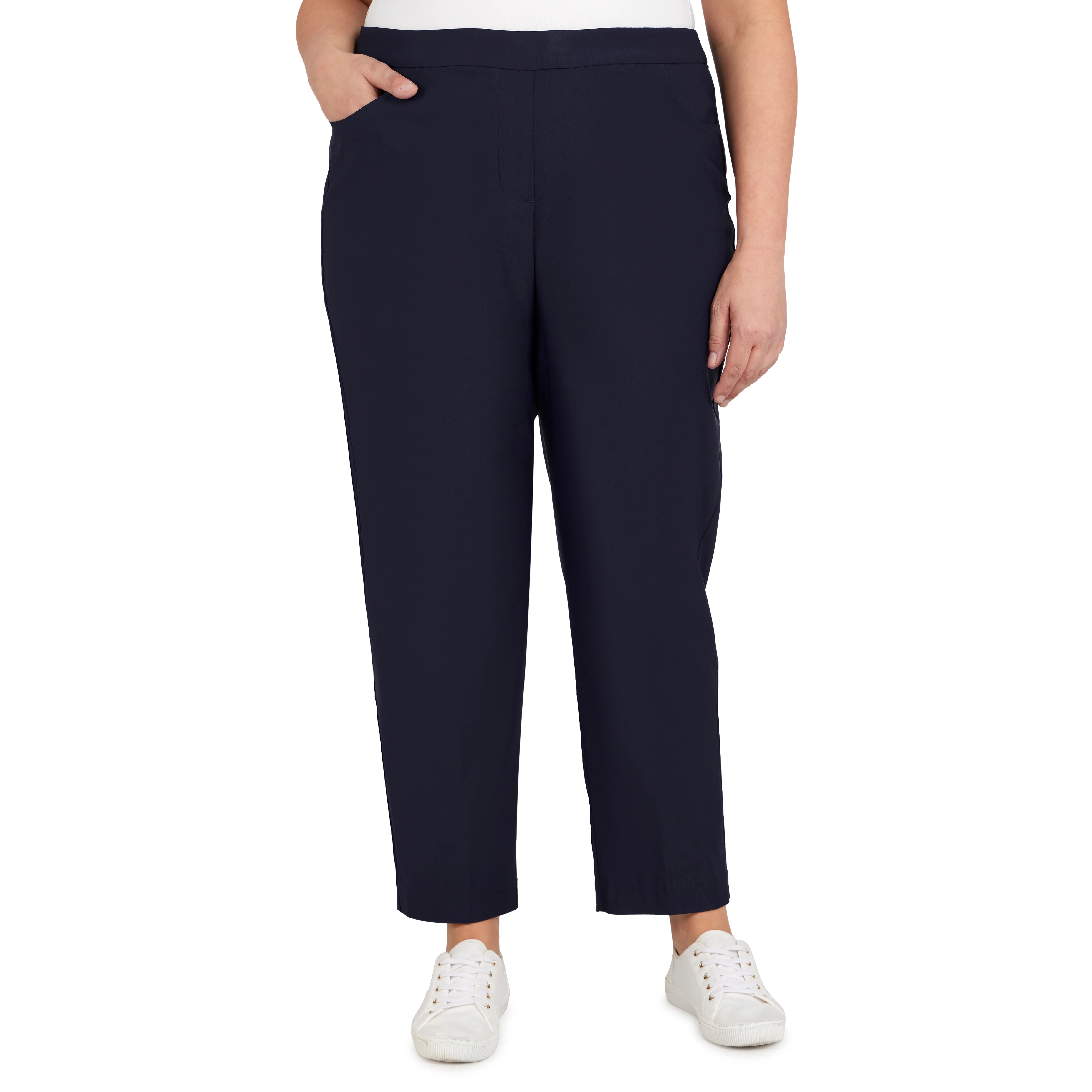 Alfred Dunner Plus Classic Allure Fit Proportioned Pant with Elastic Comfort Waistband Short Length - Image 19