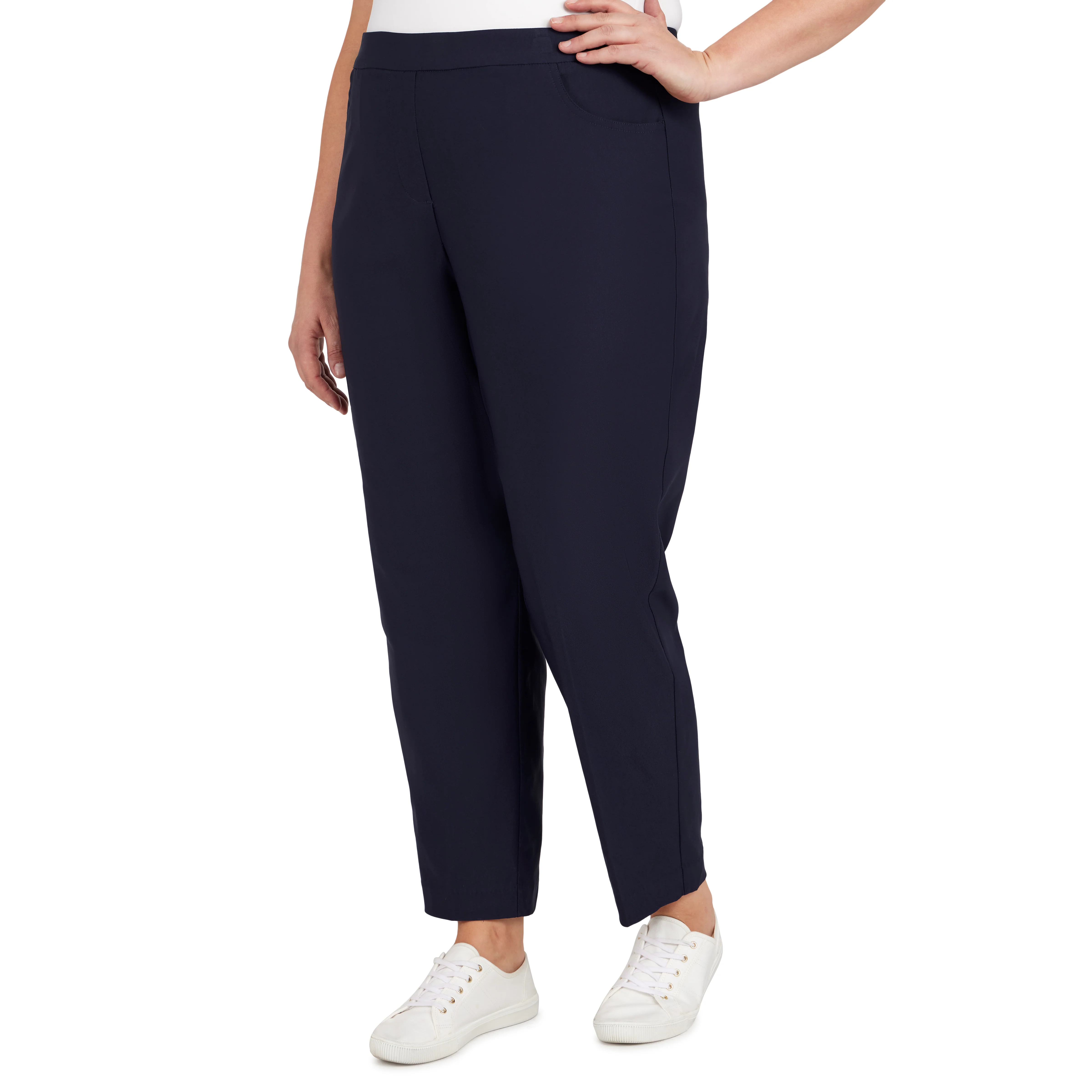 Alfred Dunner Plus Classic Allure Fit Proportioned Pant with Elastic Comfort Waistband Short Length - Image 21