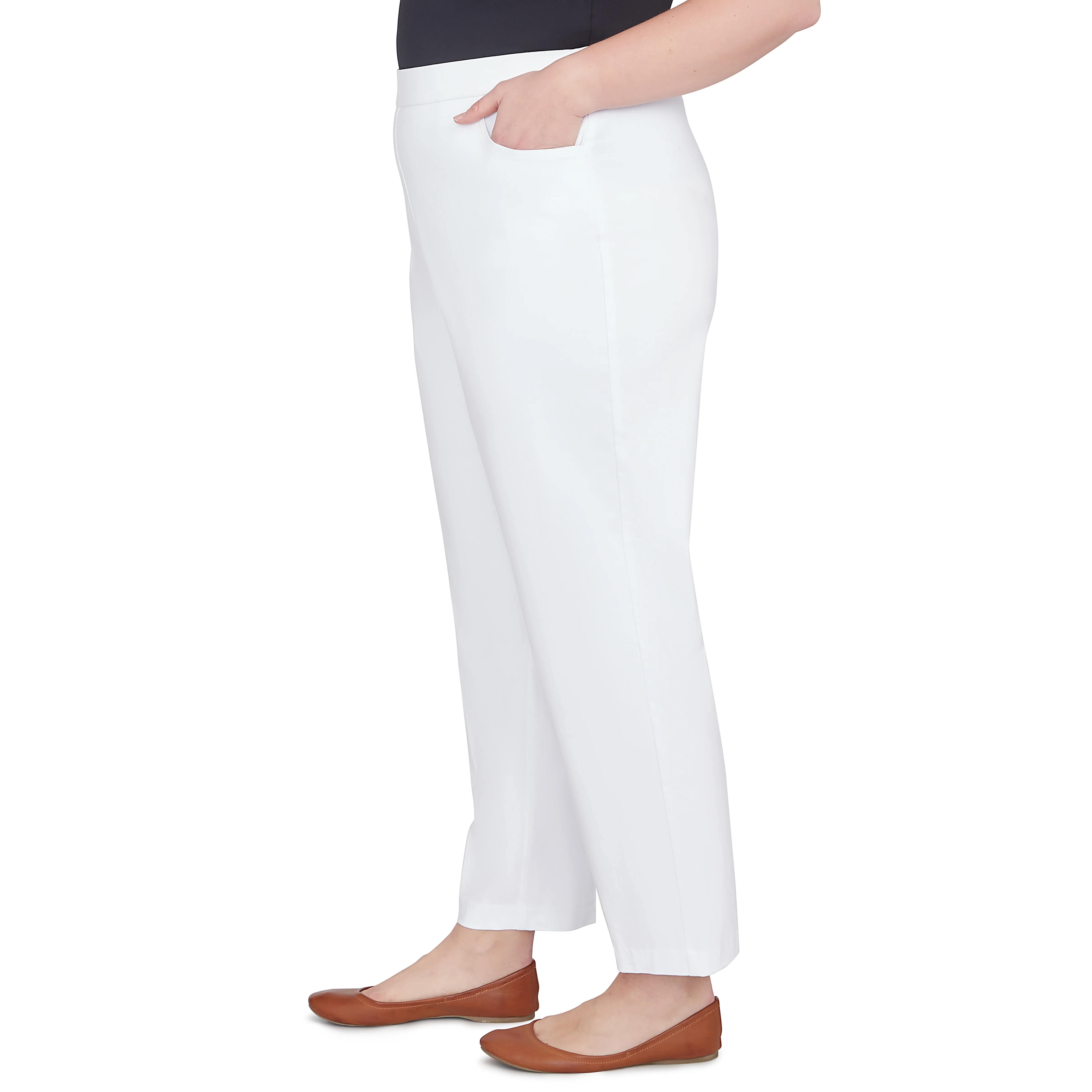 Alfred Dunner Plus Classic Allure Fit Proportioned Pant with Elastic Comfort Waistband Short Length - Image 28