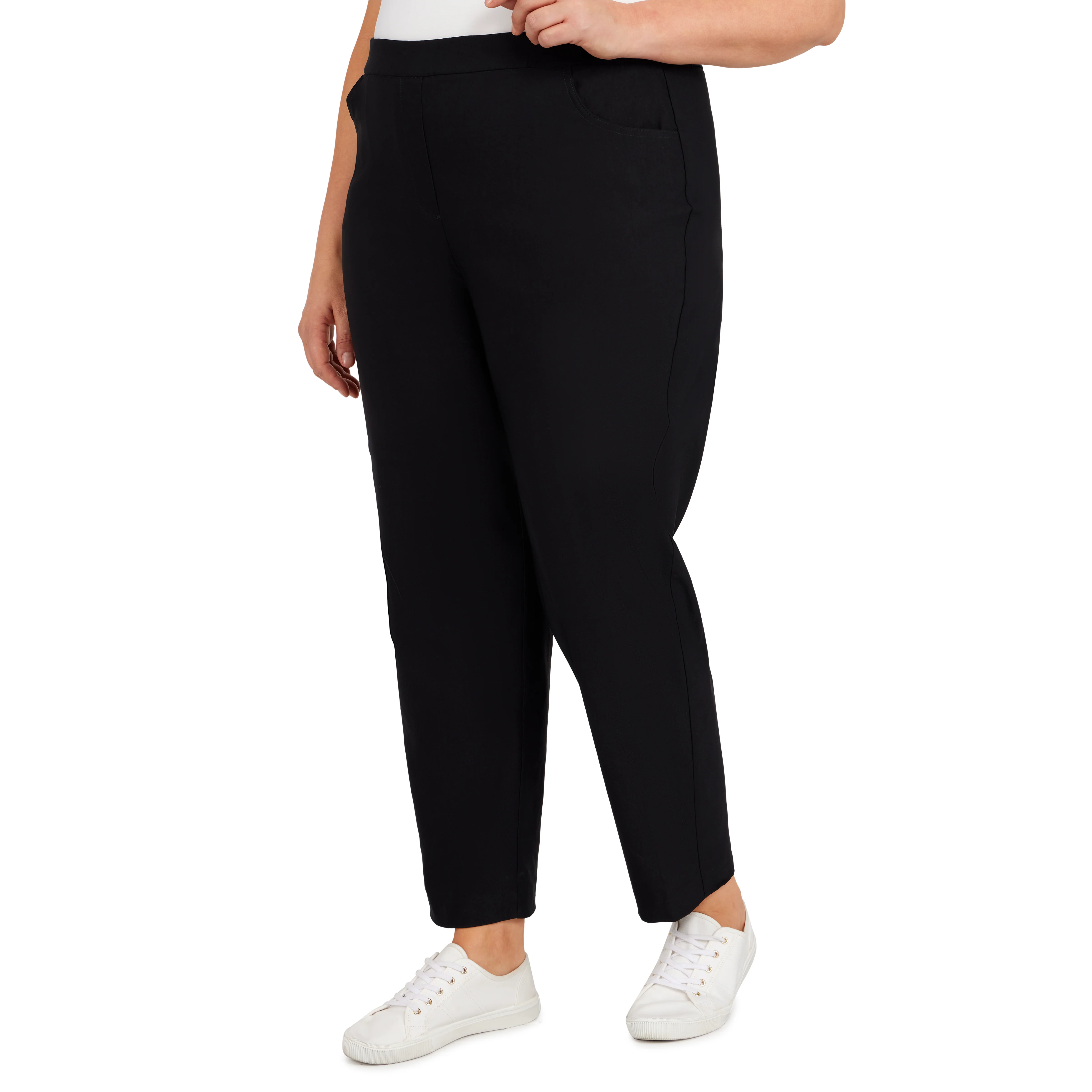 Alfred Dunner Plus Classic Allure Fit Proportioned Pant with Elastic Comfort Waistband Short Length - Image 3