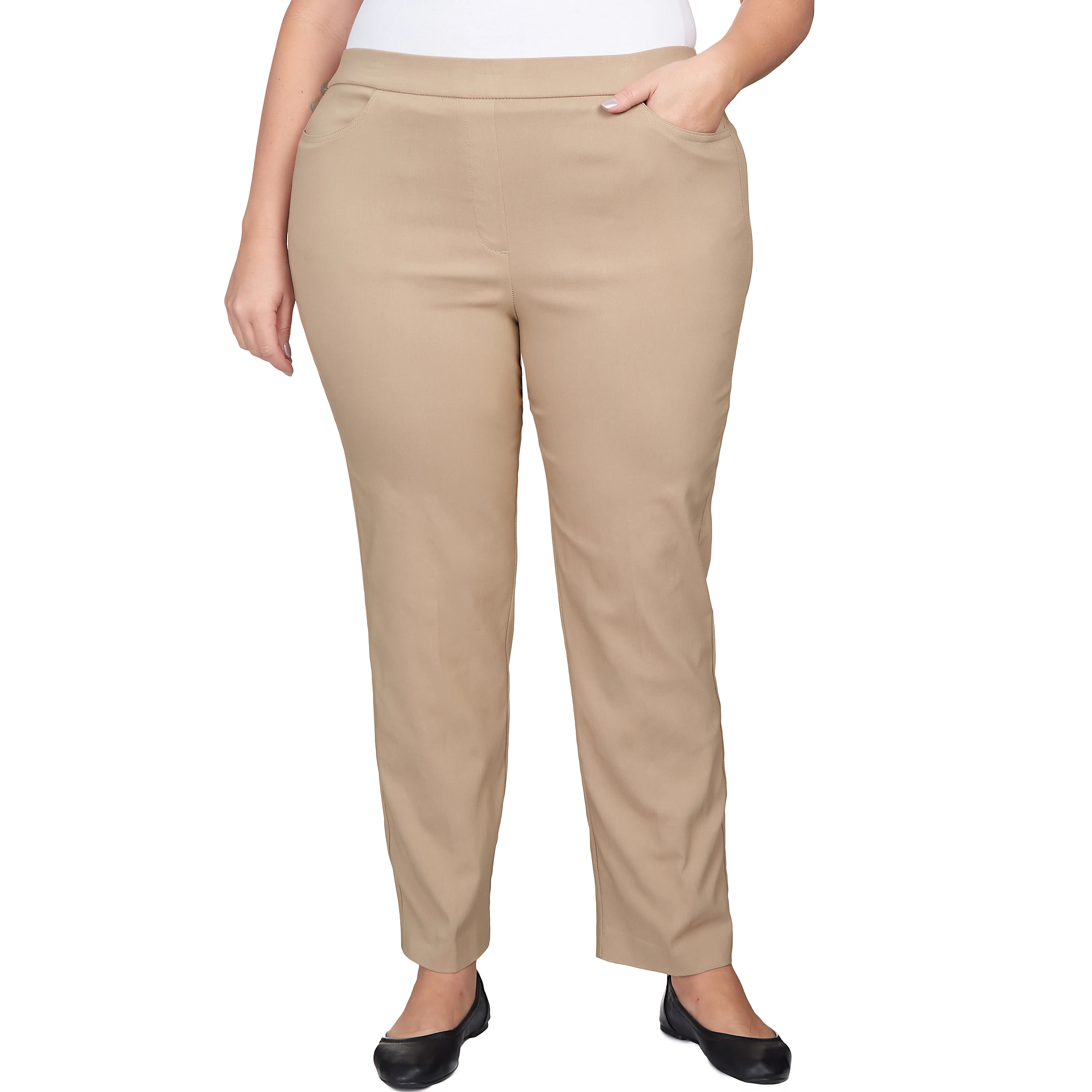 Alfred Dunner Plus Classic Allure Fit Proportioned Pant with Elastic Comfort Waistband Short Length - Image 31
