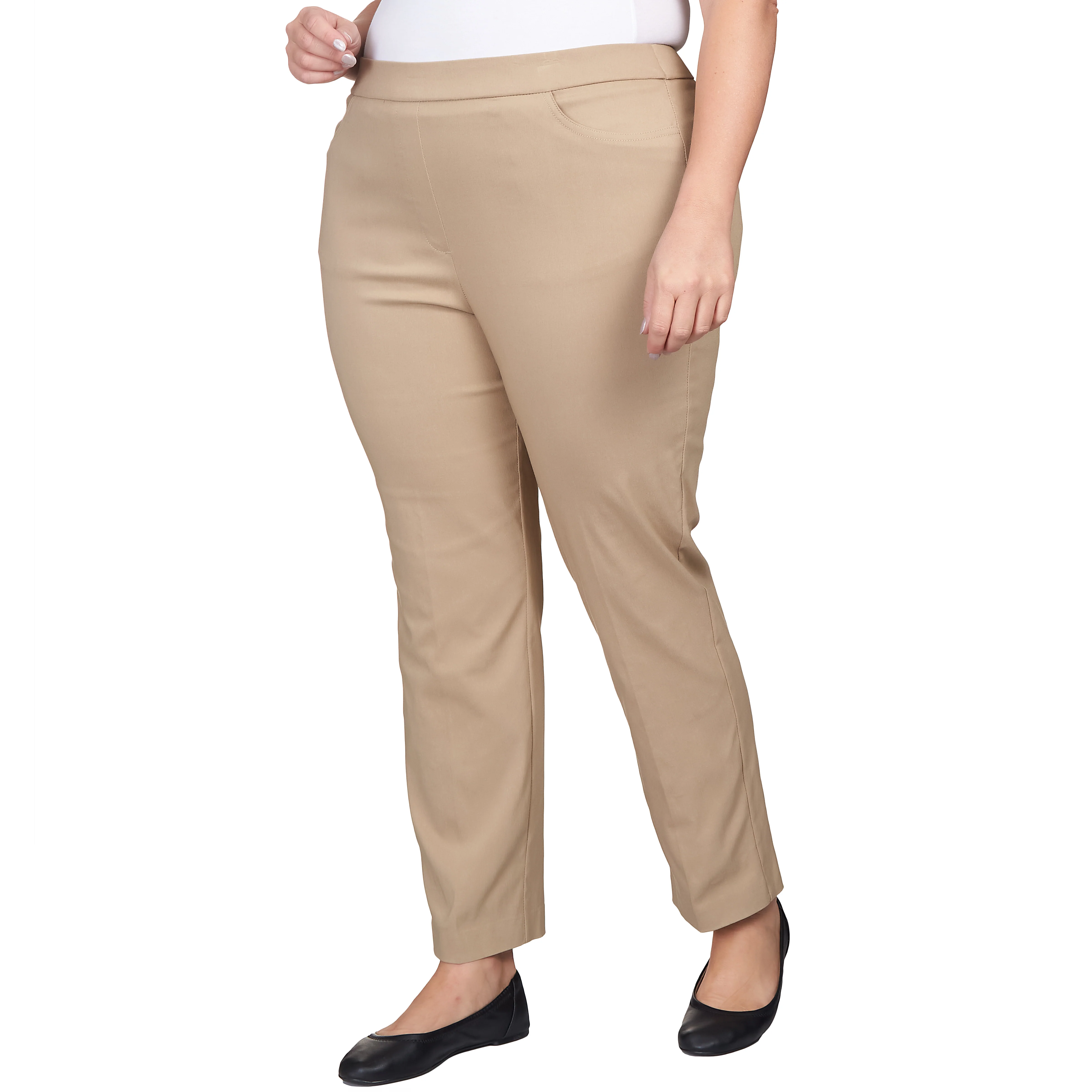 Alfred Dunner Plus Classic Allure Fit Proportioned Pant with Elastic Comfort Waistband Short Length - Image 35
