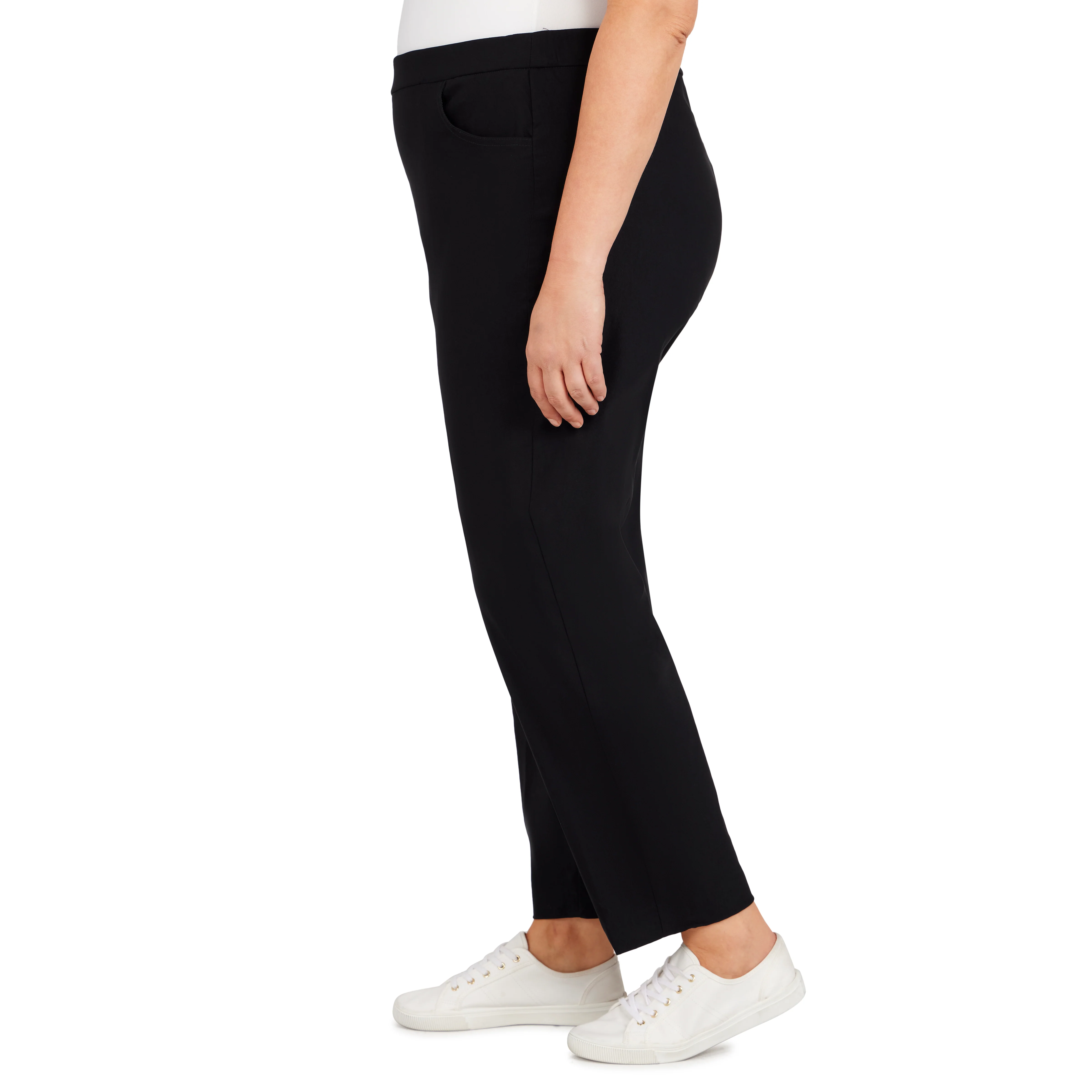 Alfred Dunner Plus Classic Allure Fit Proportioned Pant with Elastic Comfort Waistband Short Length - Image 4