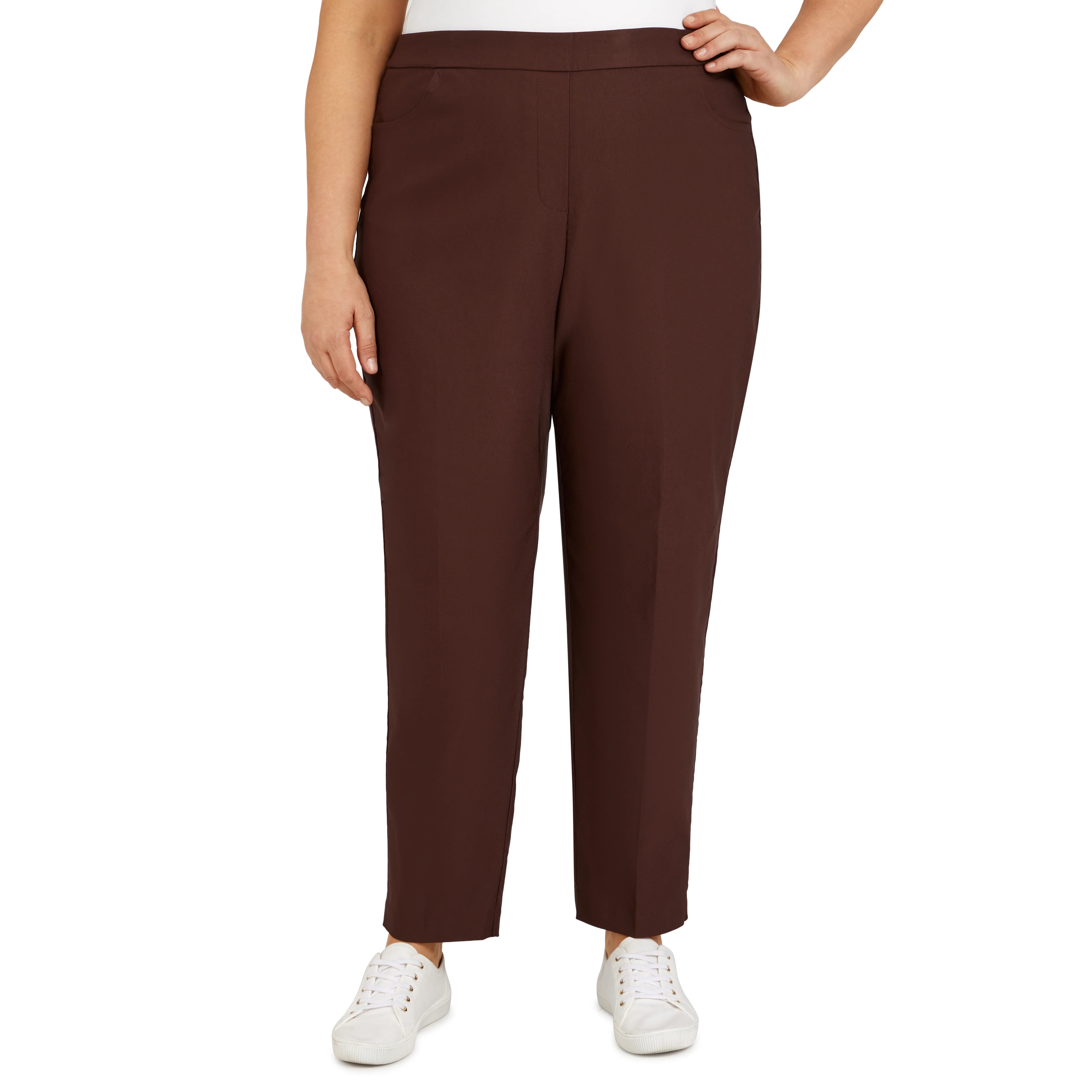 Alfred Dunner Plus Classic Allure Fit Proportioned Pant with Elastic Comfort Waistband Short Length - Image 7
