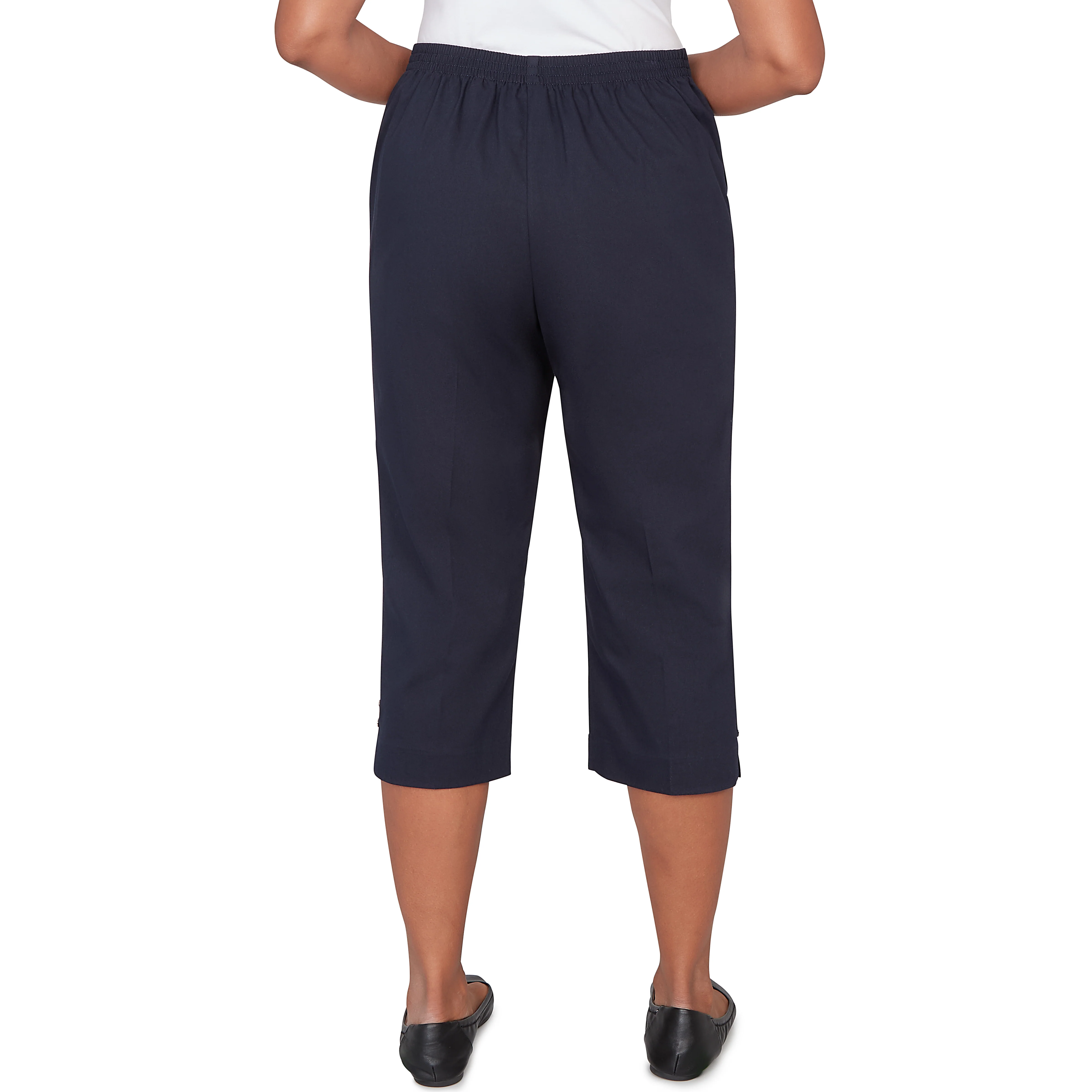 Alfred Dunner Solid Twill Button Hem Capri Pant - Image 8