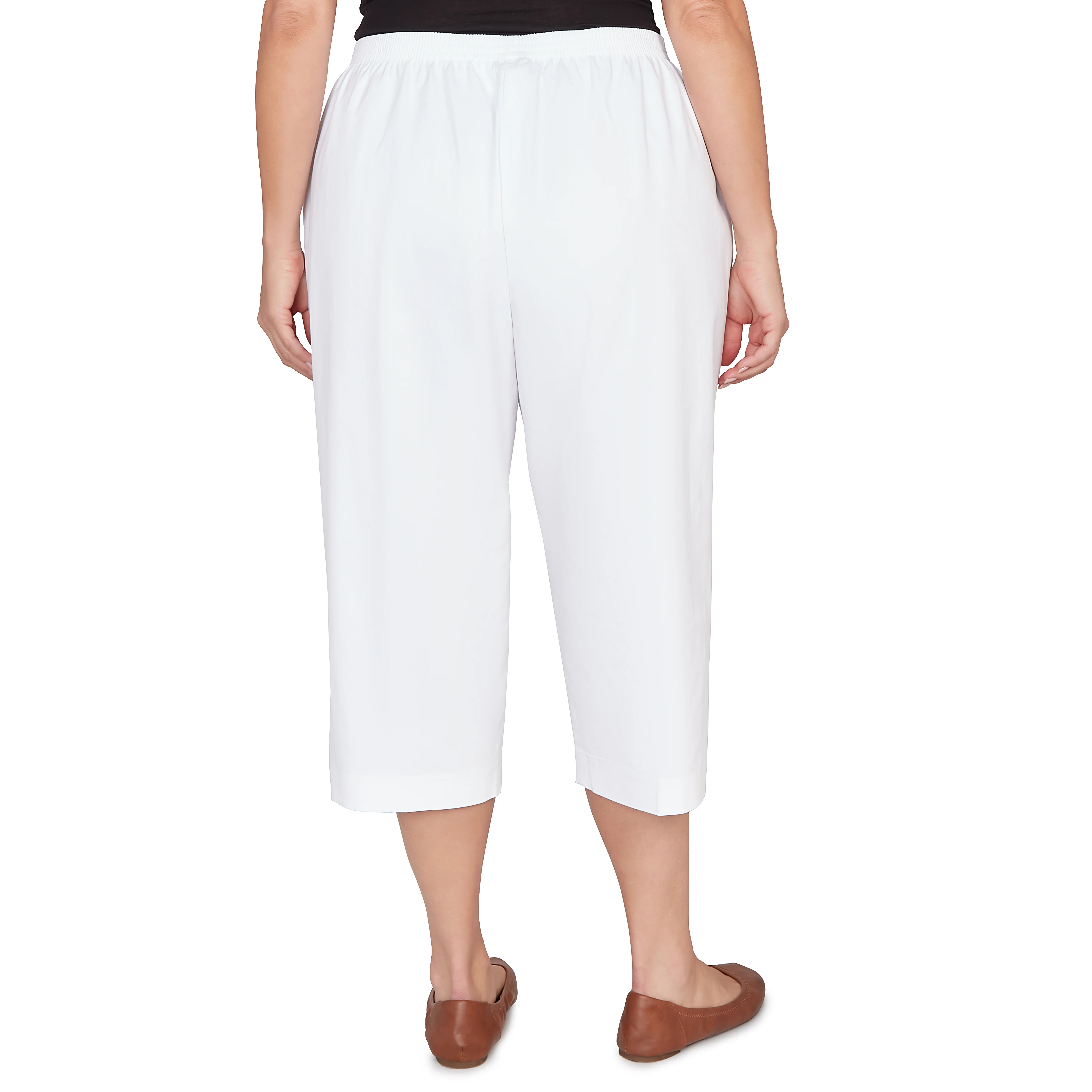 Alfred Dunner Solid Twill Button Hem Capri Pant - Plus - Image 20