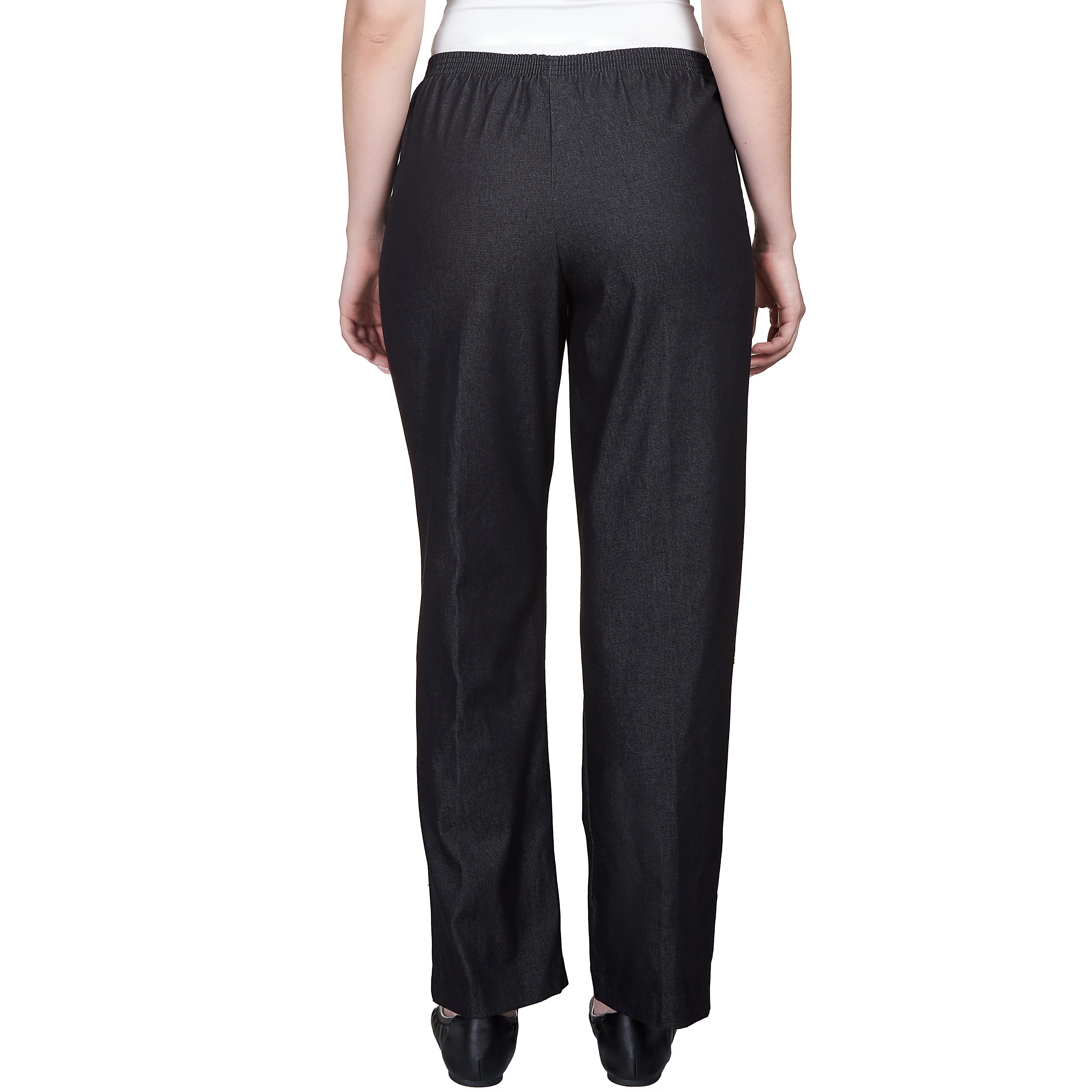 Alfred Dunner Women's Denim Comfort Waistband  Mid Rise Regular Fit Straight Leg Pant Average Length - Image 2