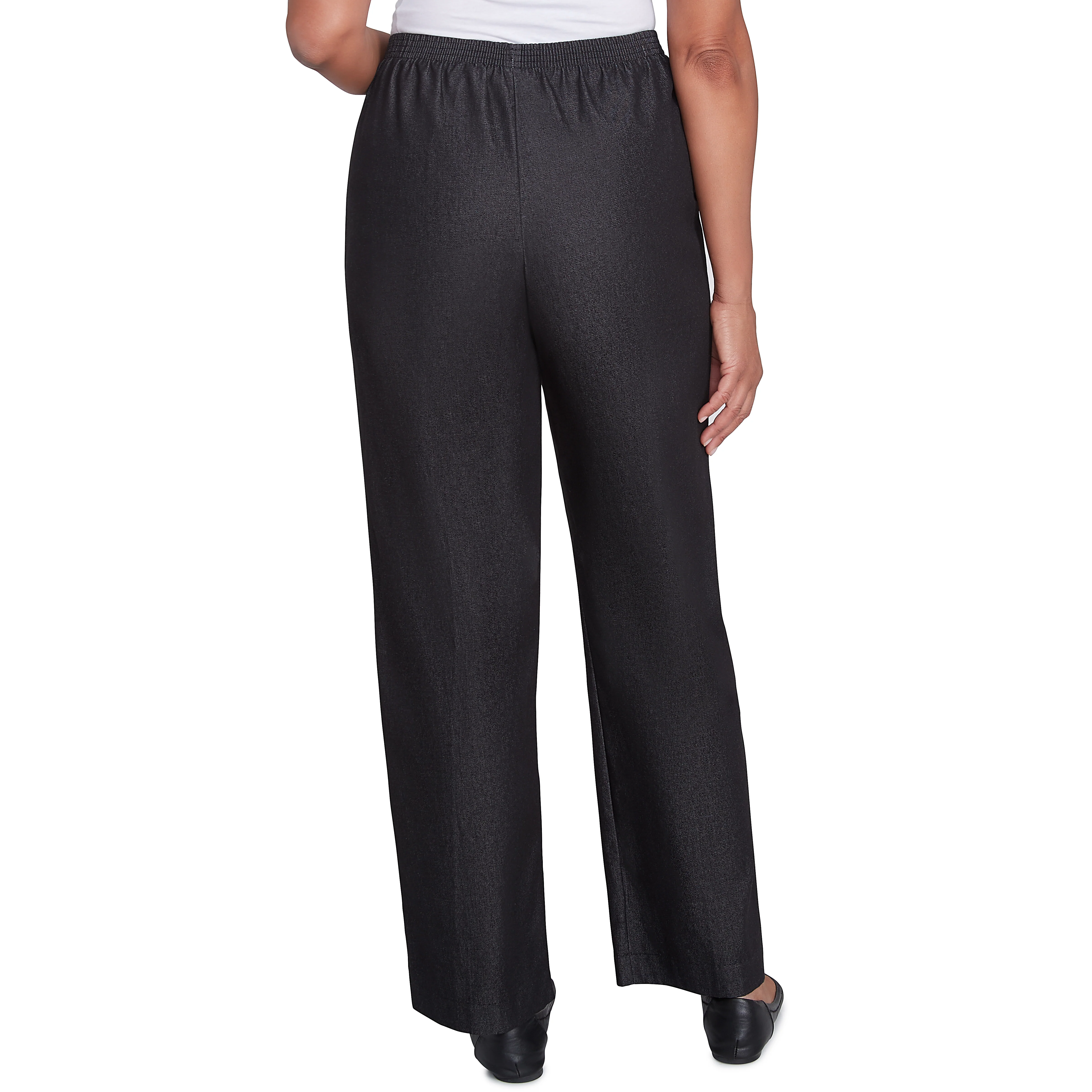 Alfred Dunner Women's Denim Comfort Waistband  Mid Rise Regular Fit Straight Leg Pant Short Length - Image 2