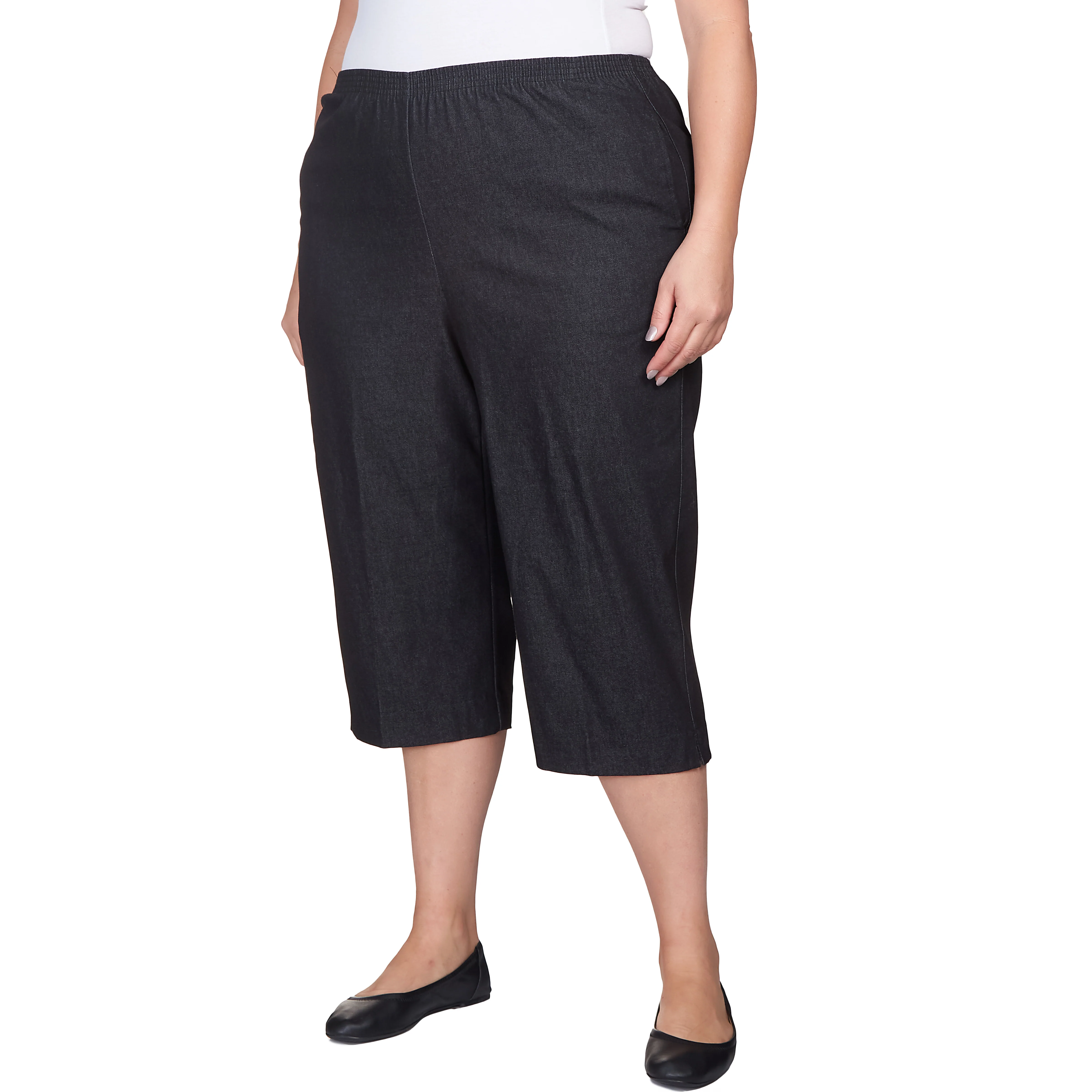Alfred Dunner Women's Relaxed Fit Denim Capri - Plus - Image 3