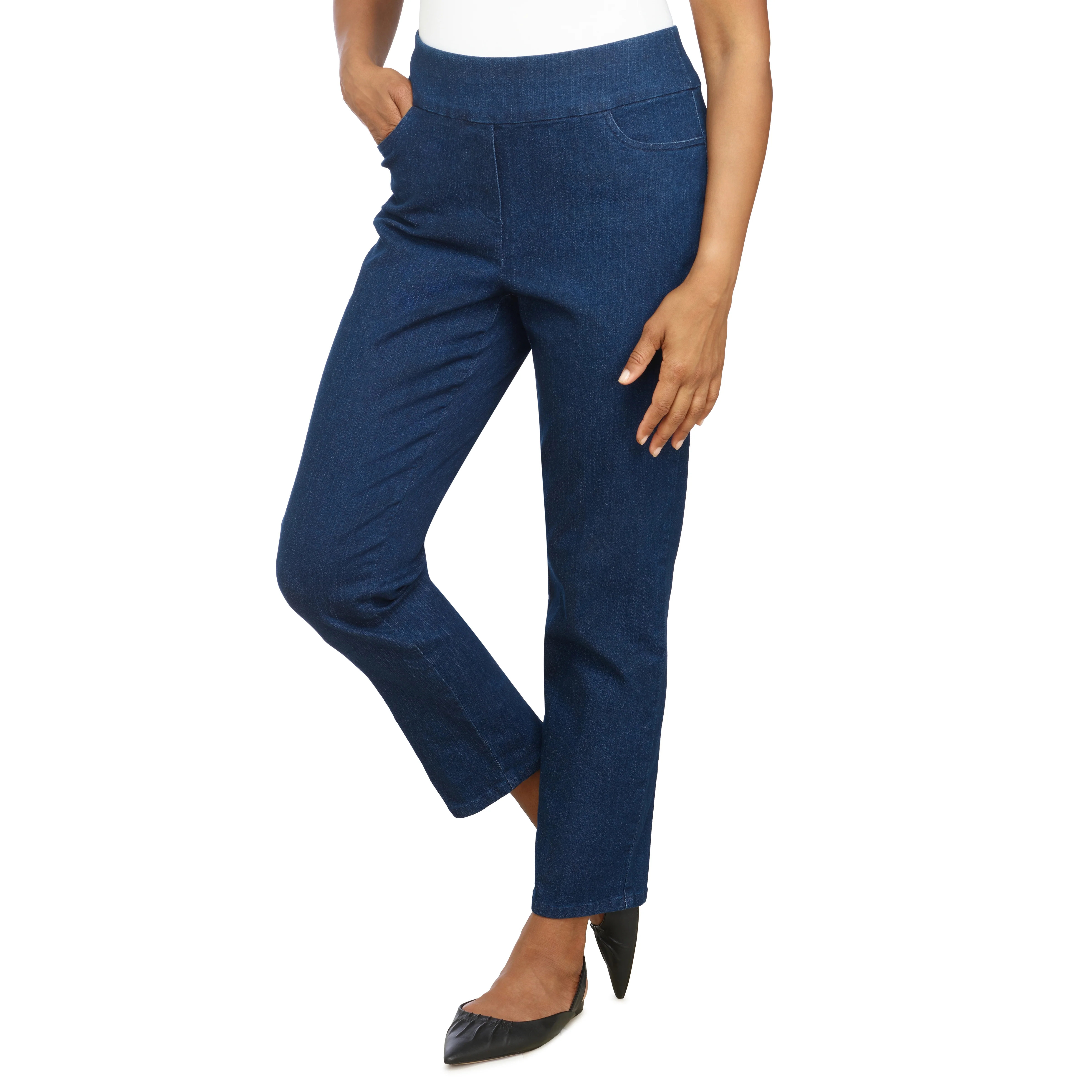 Alfred Dunner Women's Super Stretch Mid- Rise Short Length Pant- Petite - Image 3