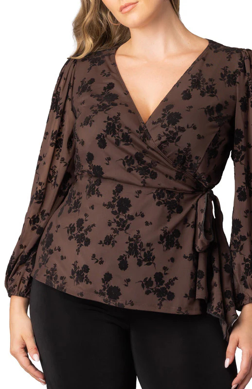 Alissa Long Sleeve Wrap Top - Plus - Image 3