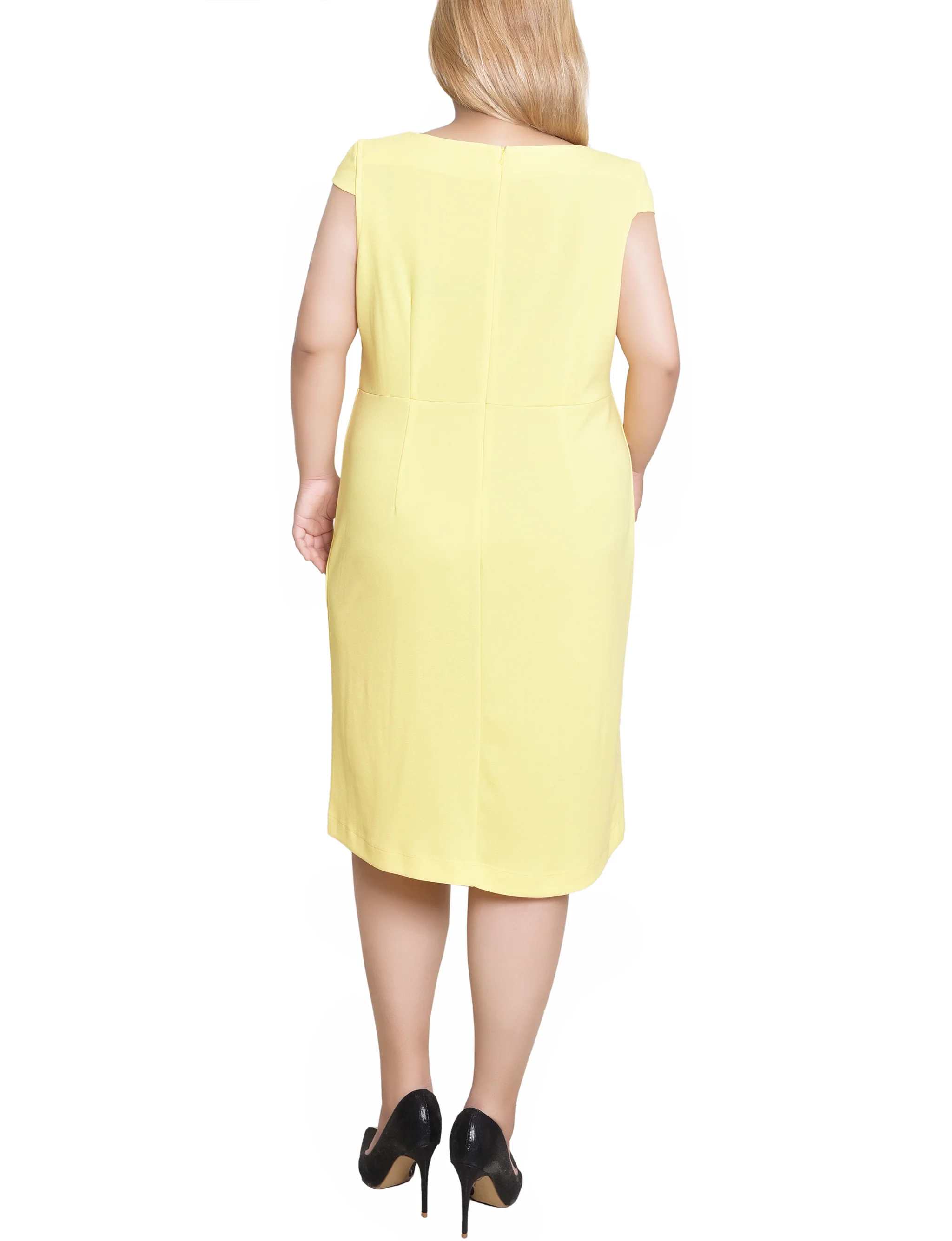 Banana Cap Sleeve Exposed Zipper Dress - Plus - Image 4