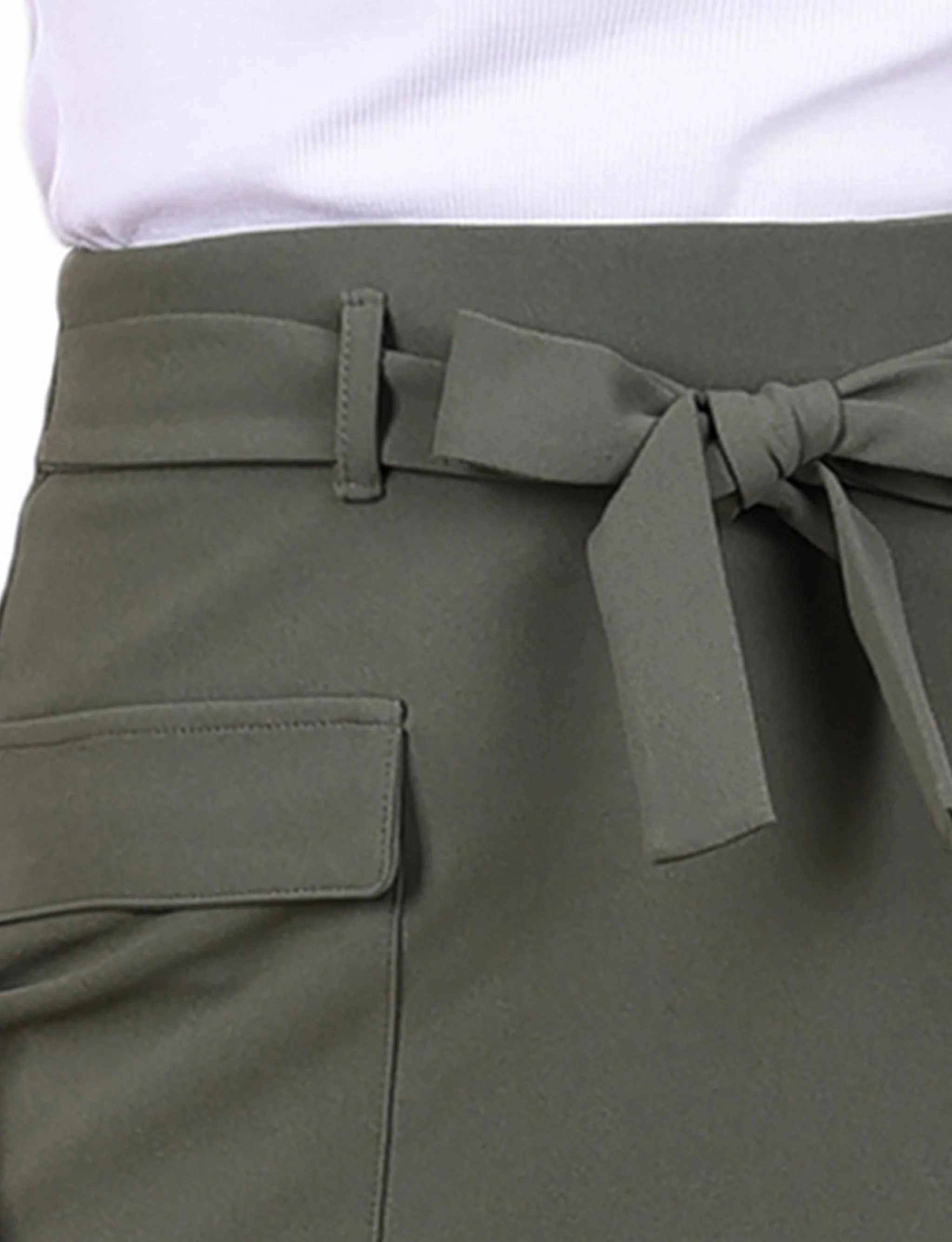 Beetle Slim Belted Scuba Crepe Skirt - Image 2