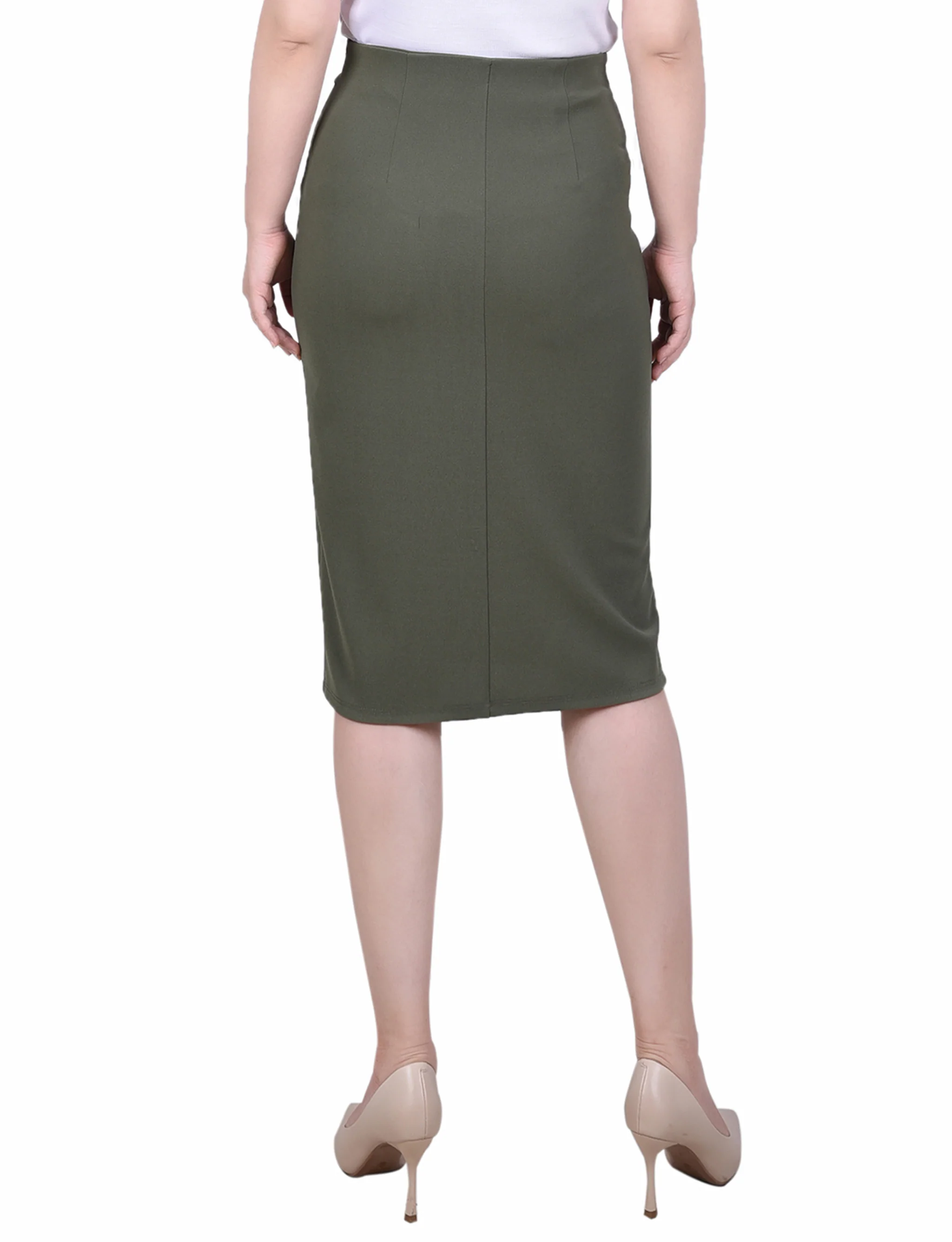 Beetle Slim Belted Scuba Crepe Skirt - Image 4