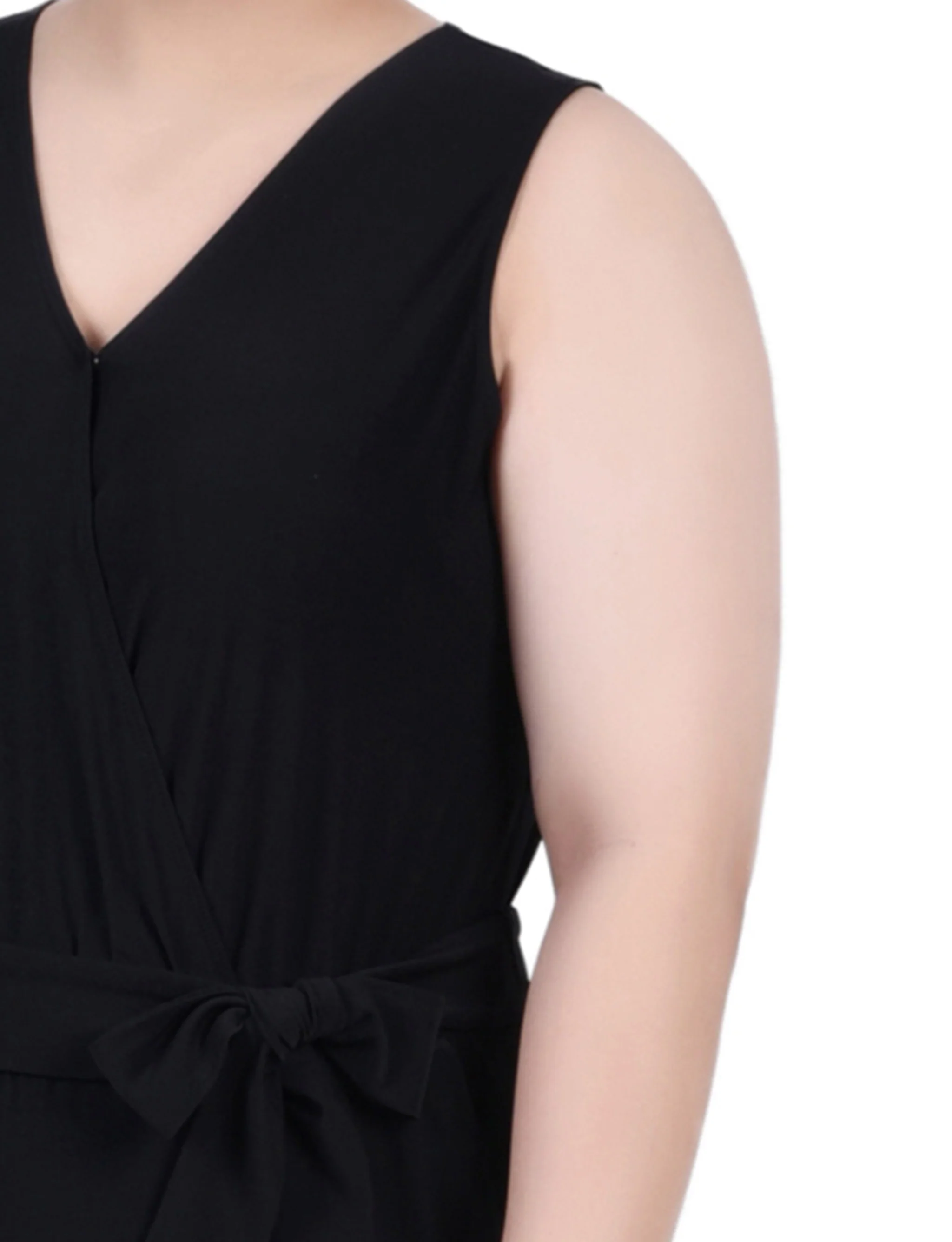 Black Sleeveless Belted Jumpsuit - Plus - Image 3