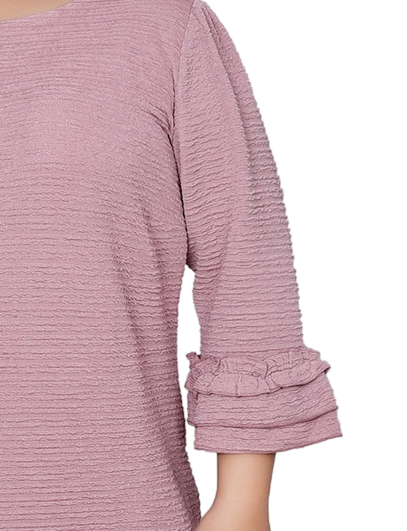 Blush 3/4 Sleeve Textured Knit Dress - Plus - Image 4