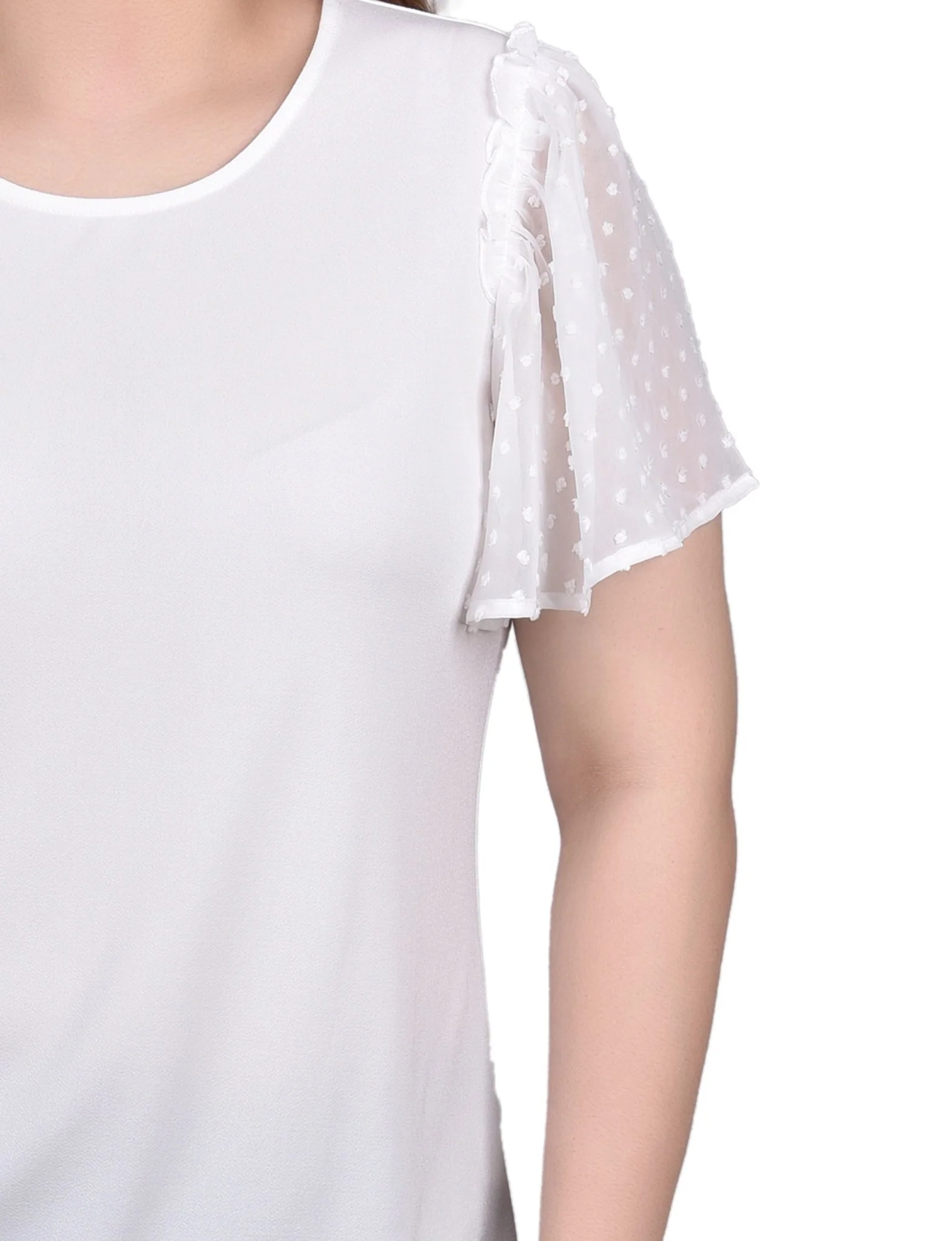 Clip Dot Flutter Sleeve Top - Image 8