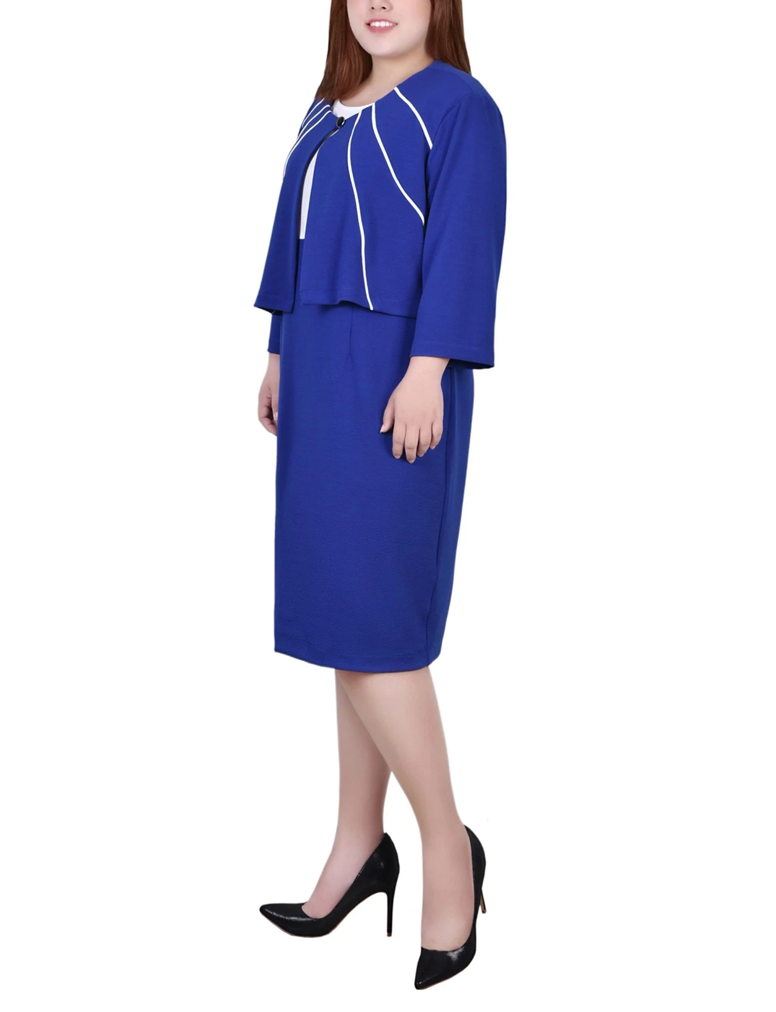 Cobalt 2 Piece Colorblocked Dress Set - Plus - Image 2