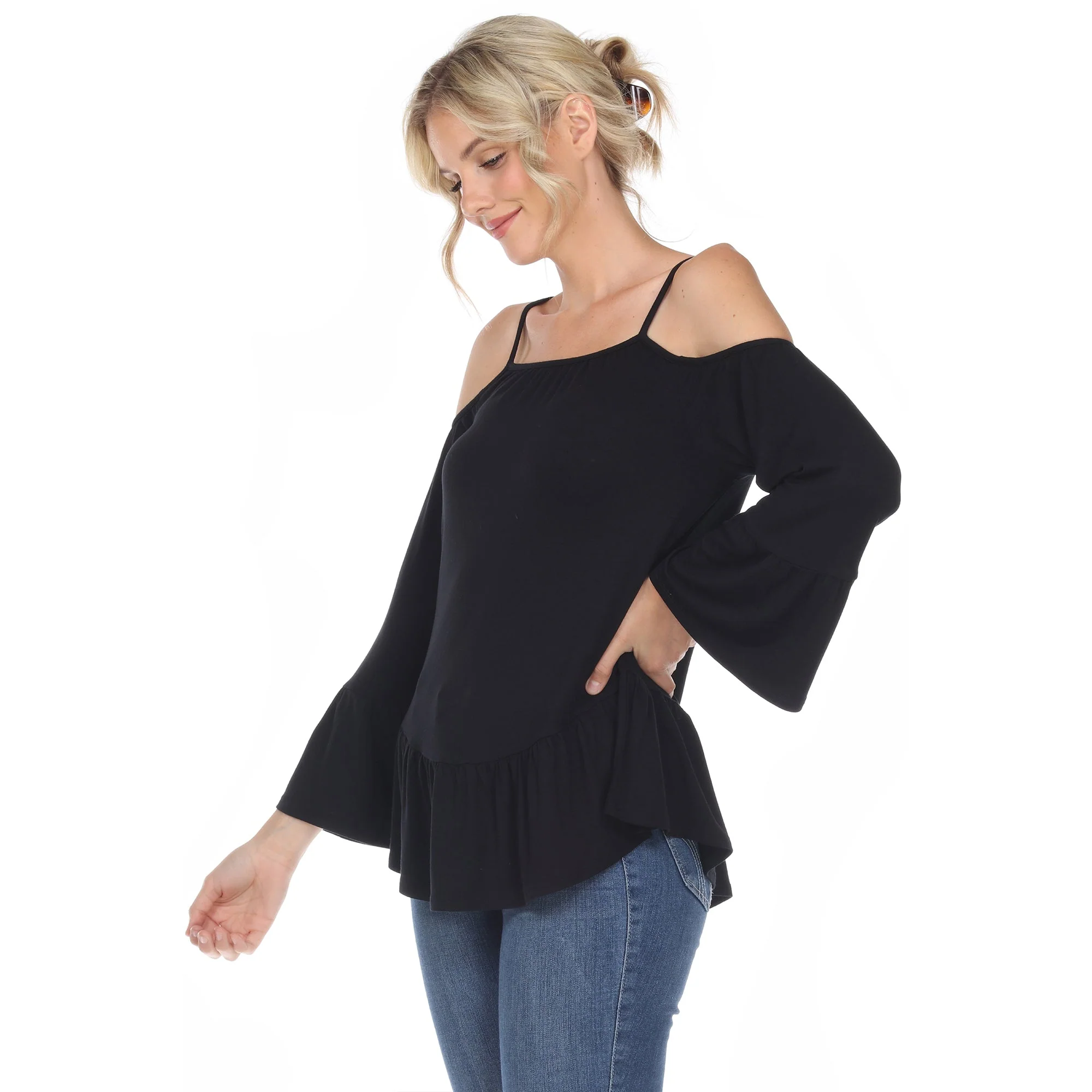 Cold Shoulder Ruffle Sleeve Top - Image 17