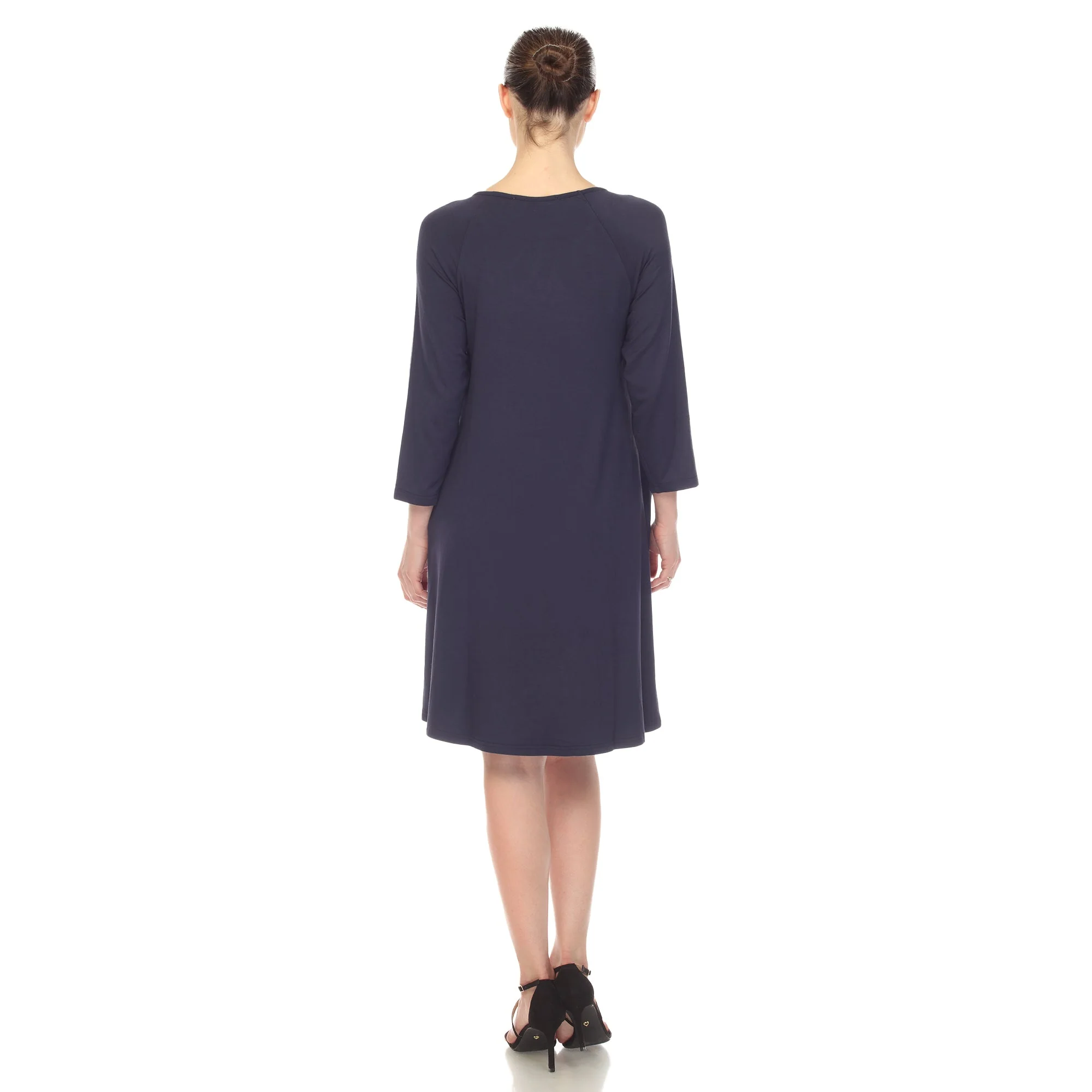 Criss Cross Neckline Swing Midi Dress - Image 24