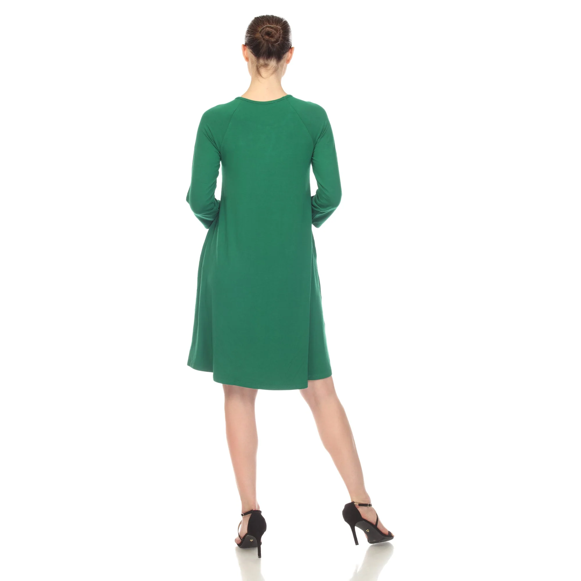 Criss Cross Neckline Swing Midi Dress - Image 34
