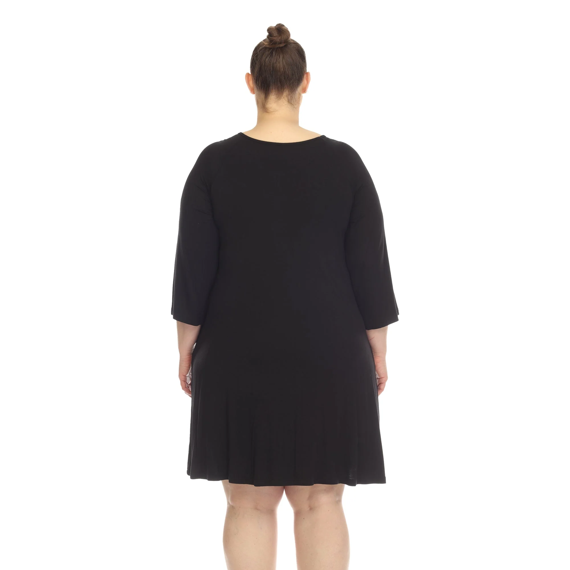 Criss Cross Neckline Swing Midi Dress - Plus - Image 20