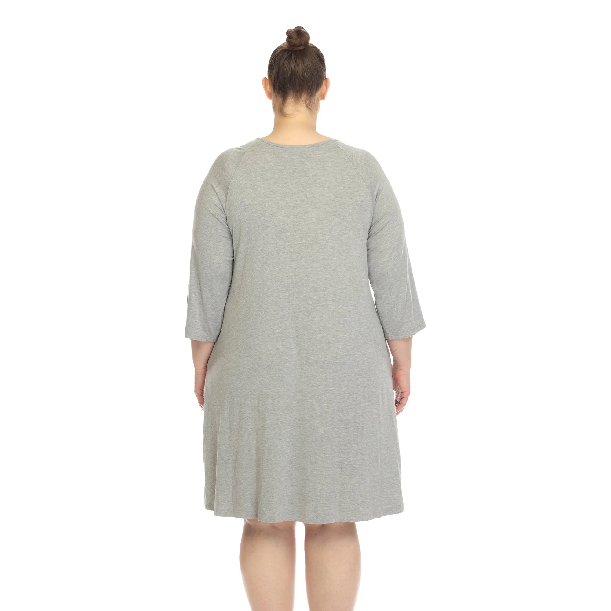 Criss Cross Neckline Swing Midi Dress - Plus - Image 38