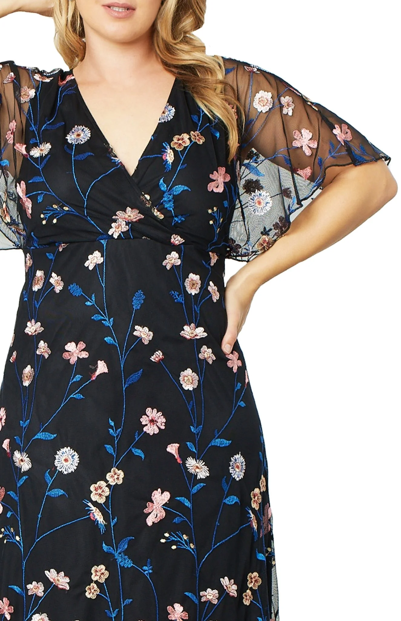 Embroidered Elegance Evening Gown - Plus - Image 12