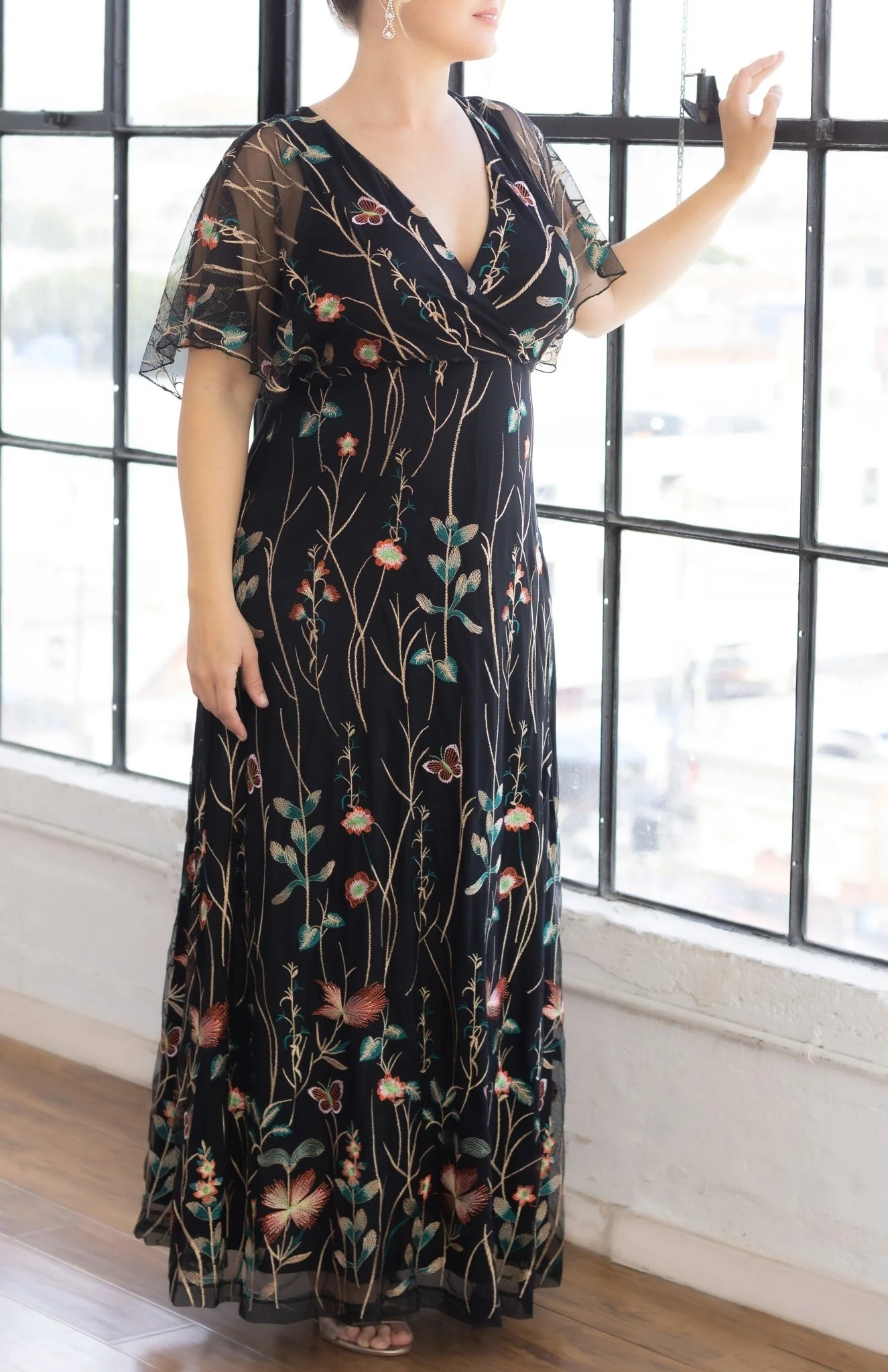Embroidered Elegance Evening Gown - Plus - Image 8