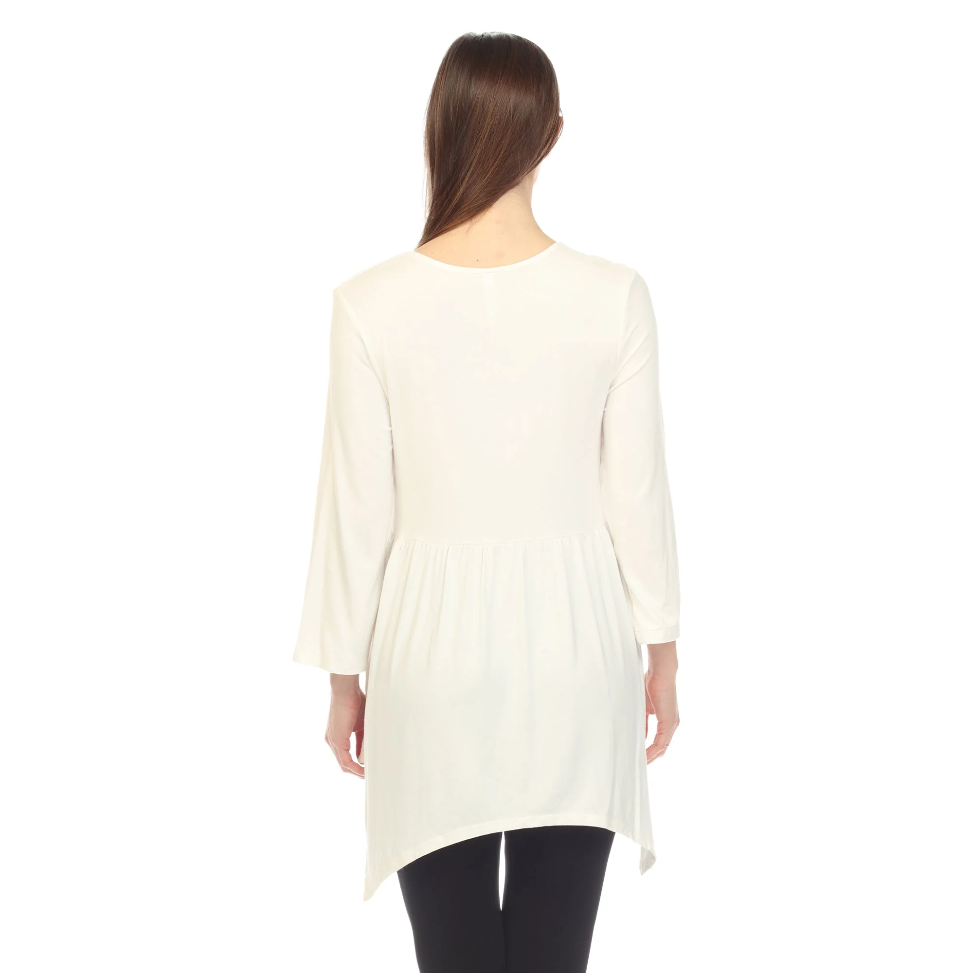 Empire Waist V-Neck Tunic Top - Image 38