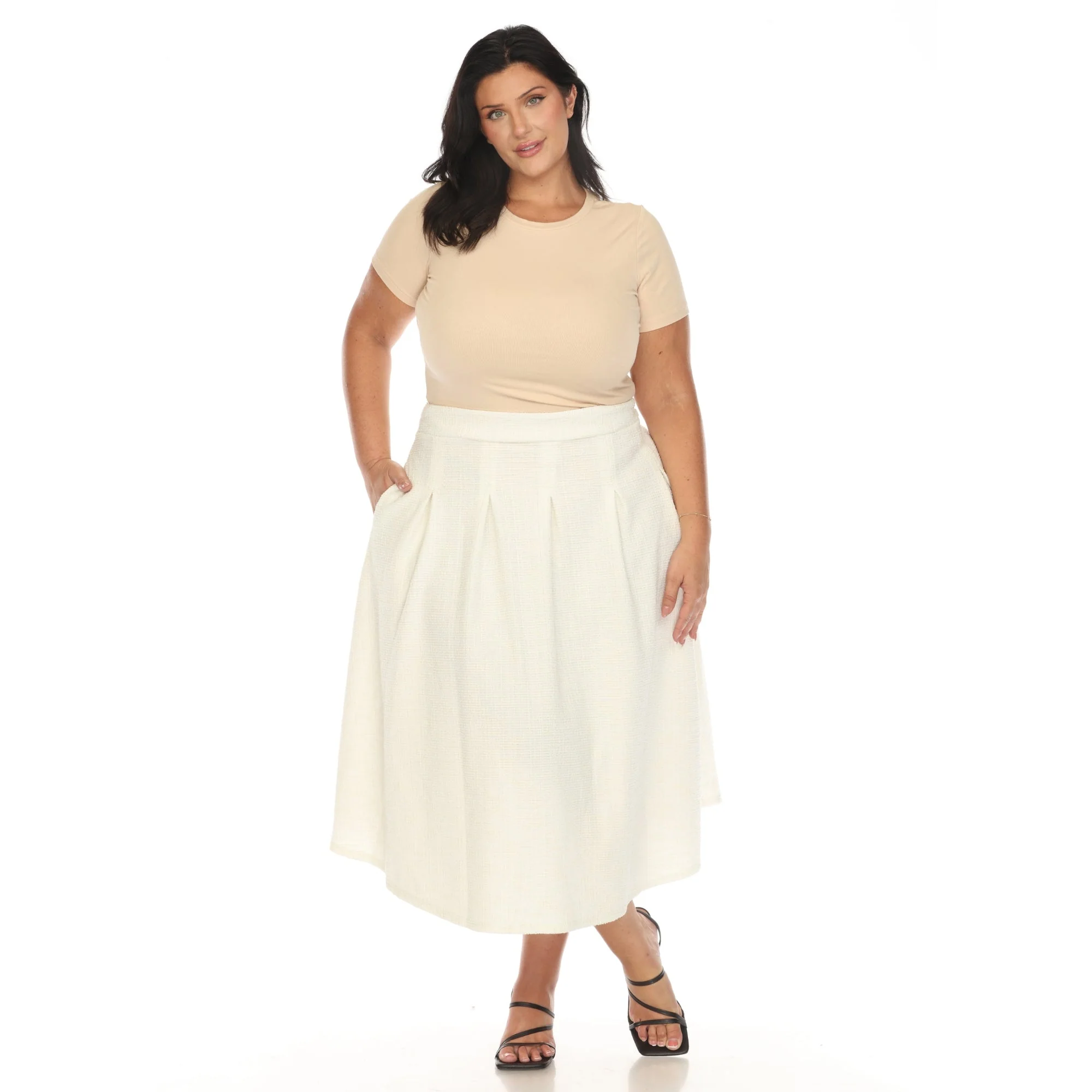 Flared Tweed Skirt - Plus - Image 6