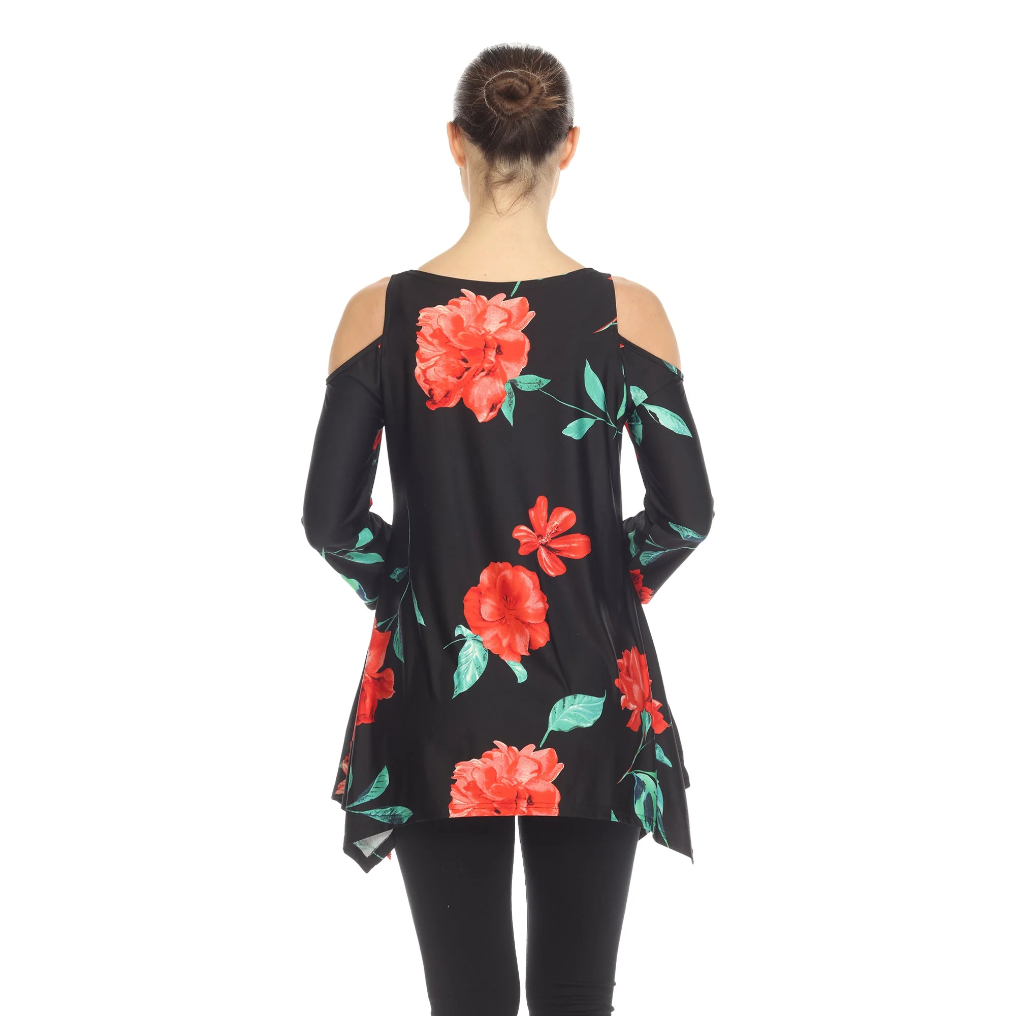 Floral Printed Cold Shoulder Tunic - Image 21