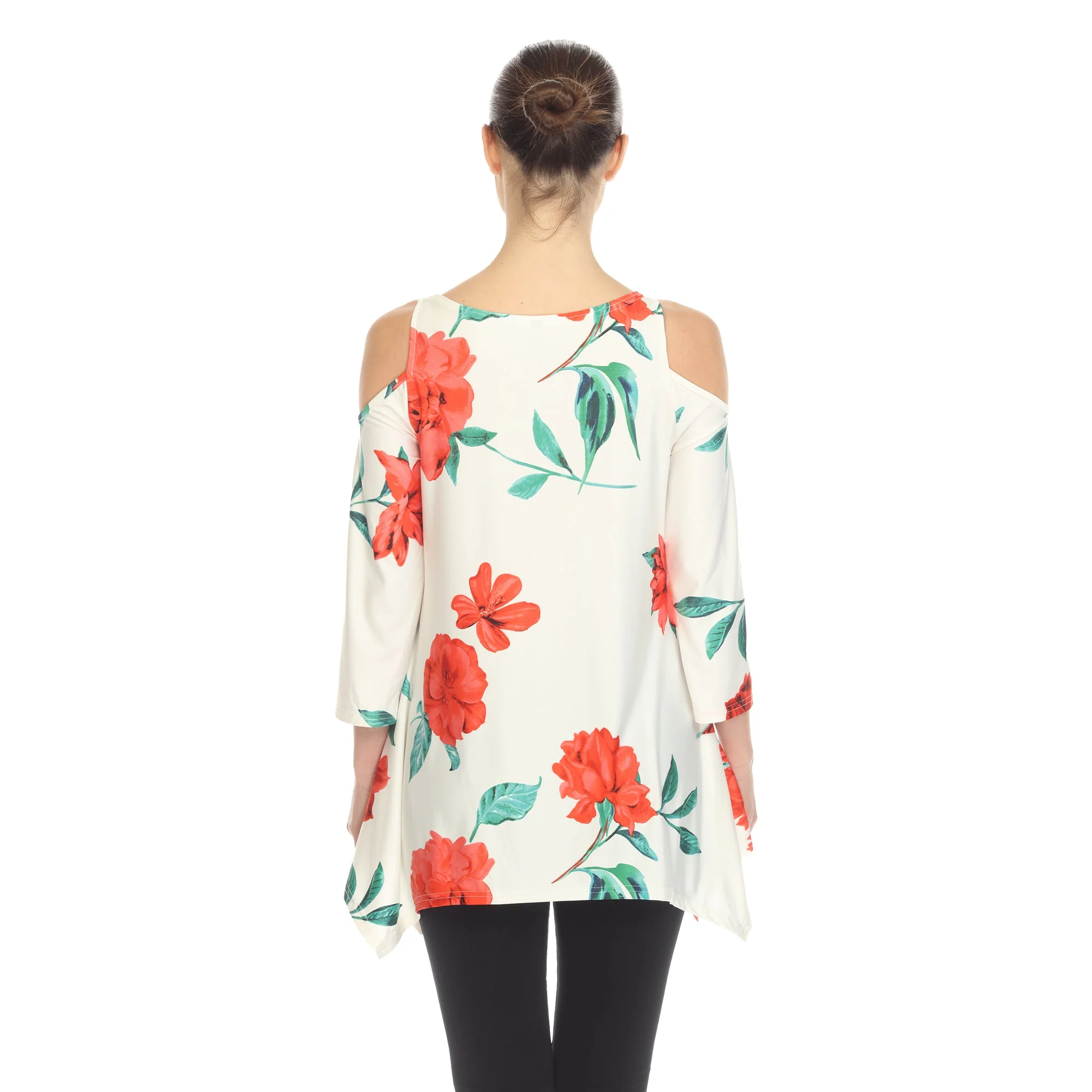Floral Printed Cold Shoulder Tunic - Image 26