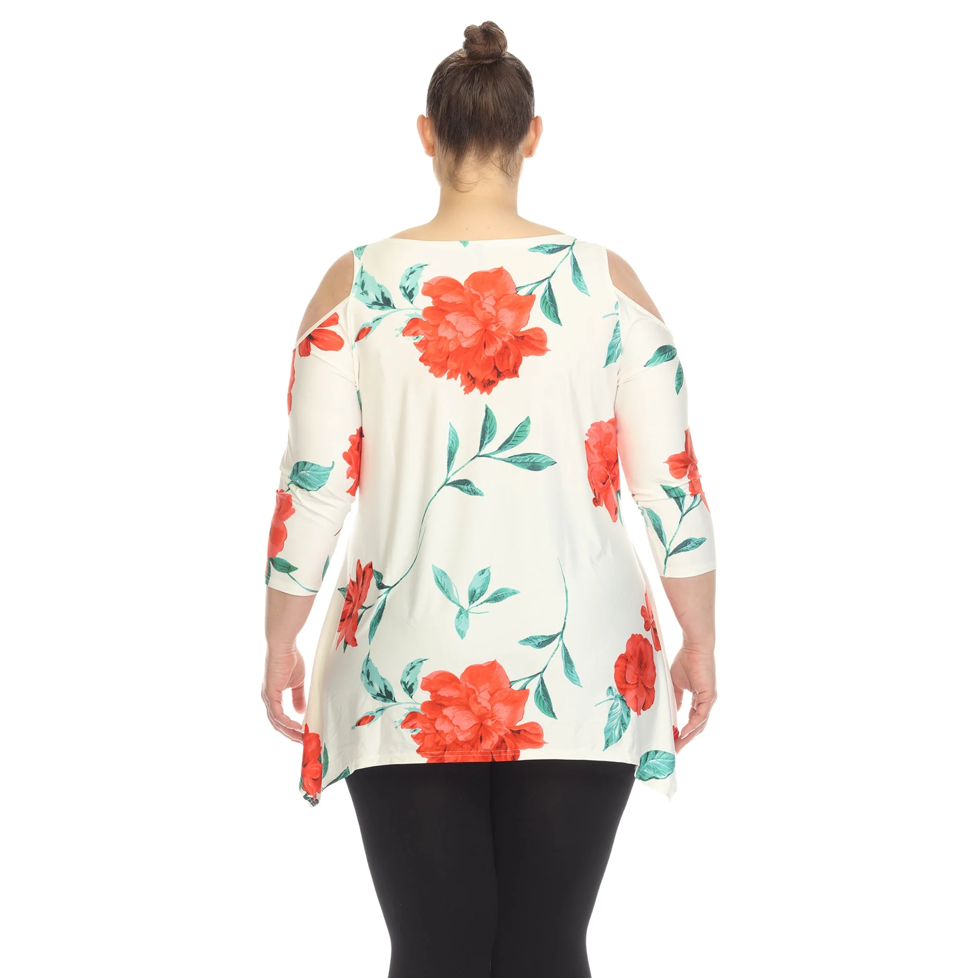 Floral Printed Cold Shoulder Tunic - Plus - Image 24