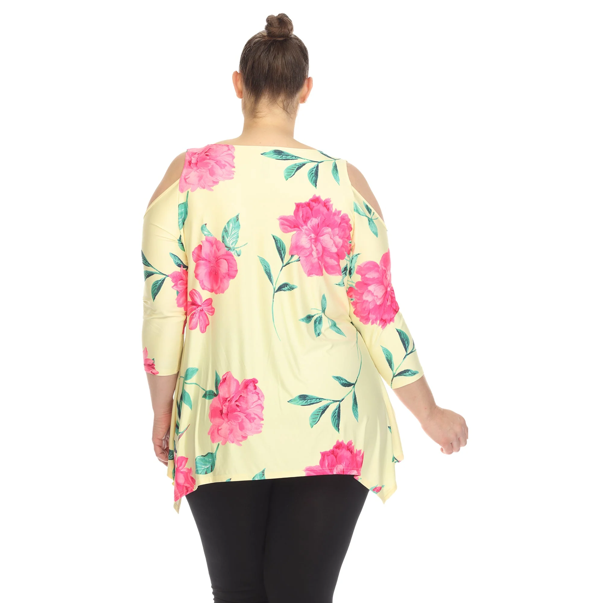 Floral Printed Cold Shoulder Tunic - Plus - Image 8