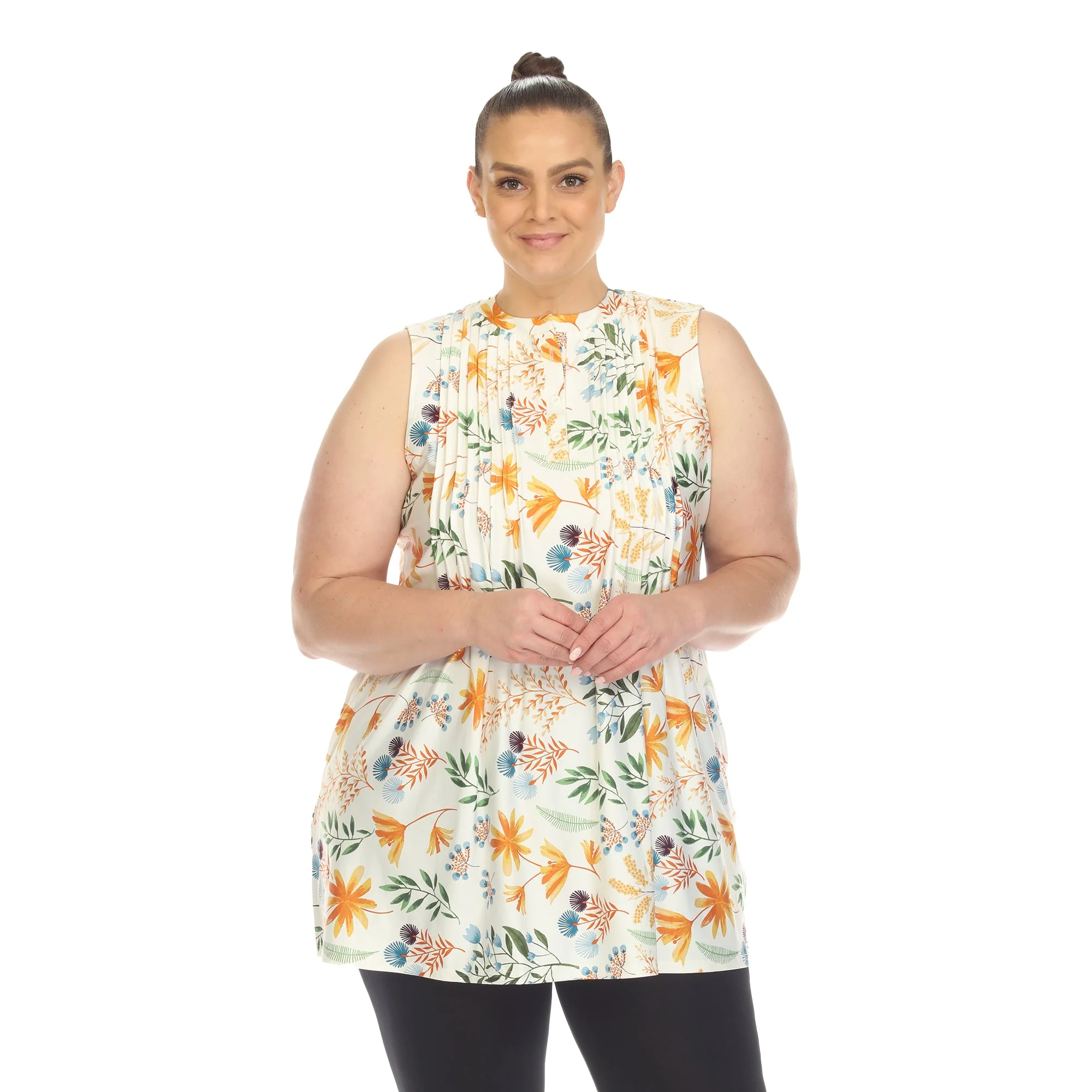 Floral Sleeveless Tunic Top - Plus - Image 14