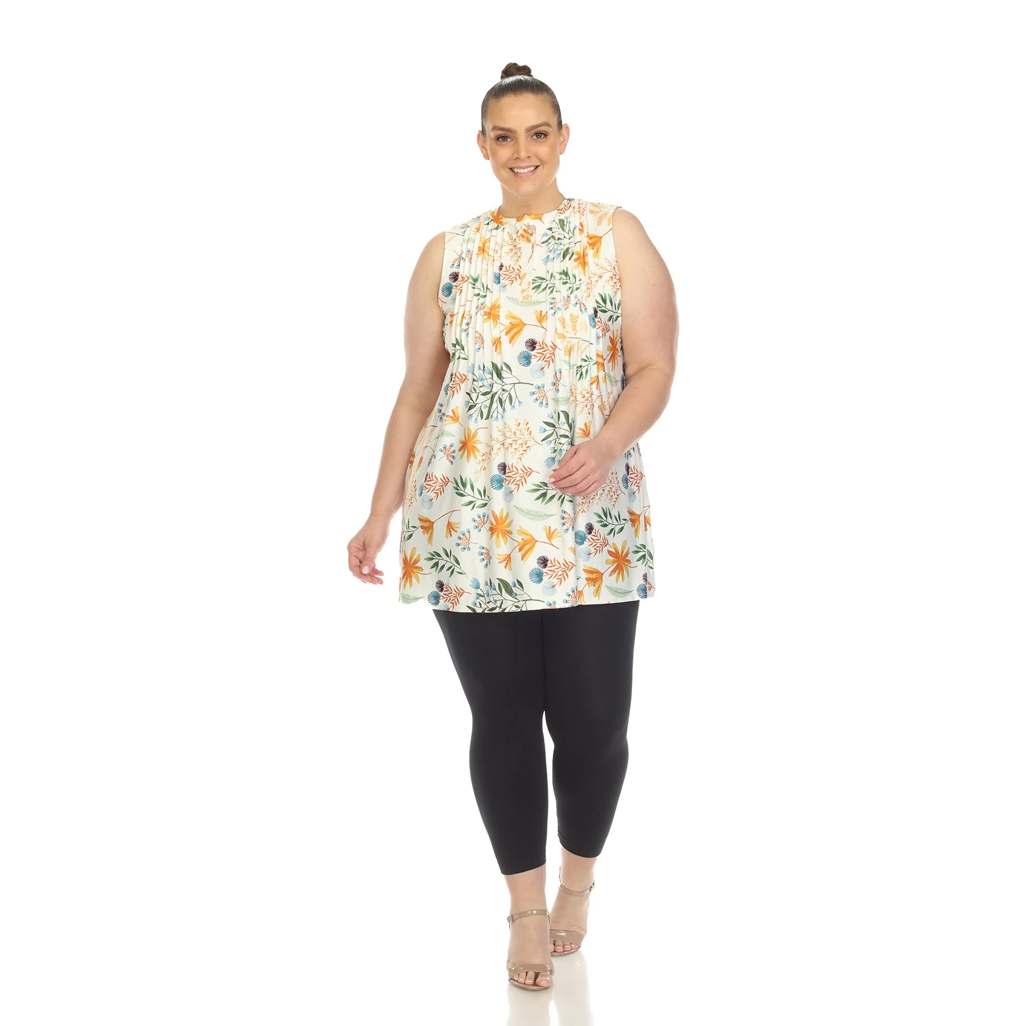 Floral Sleeveless Tunic Top - Plus - Image 18