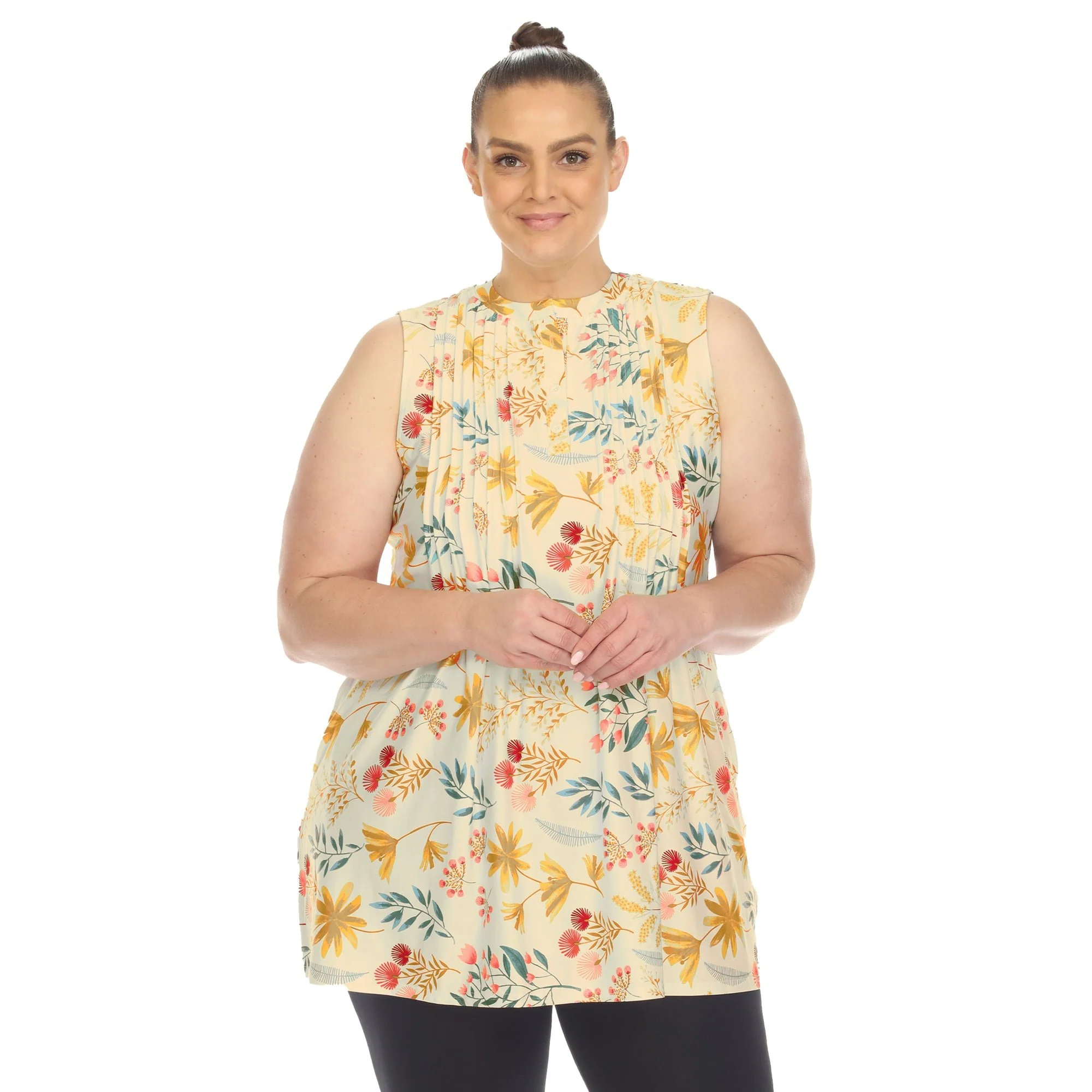 Floral Sleeveless Tunic Top - Plus - Image 5
